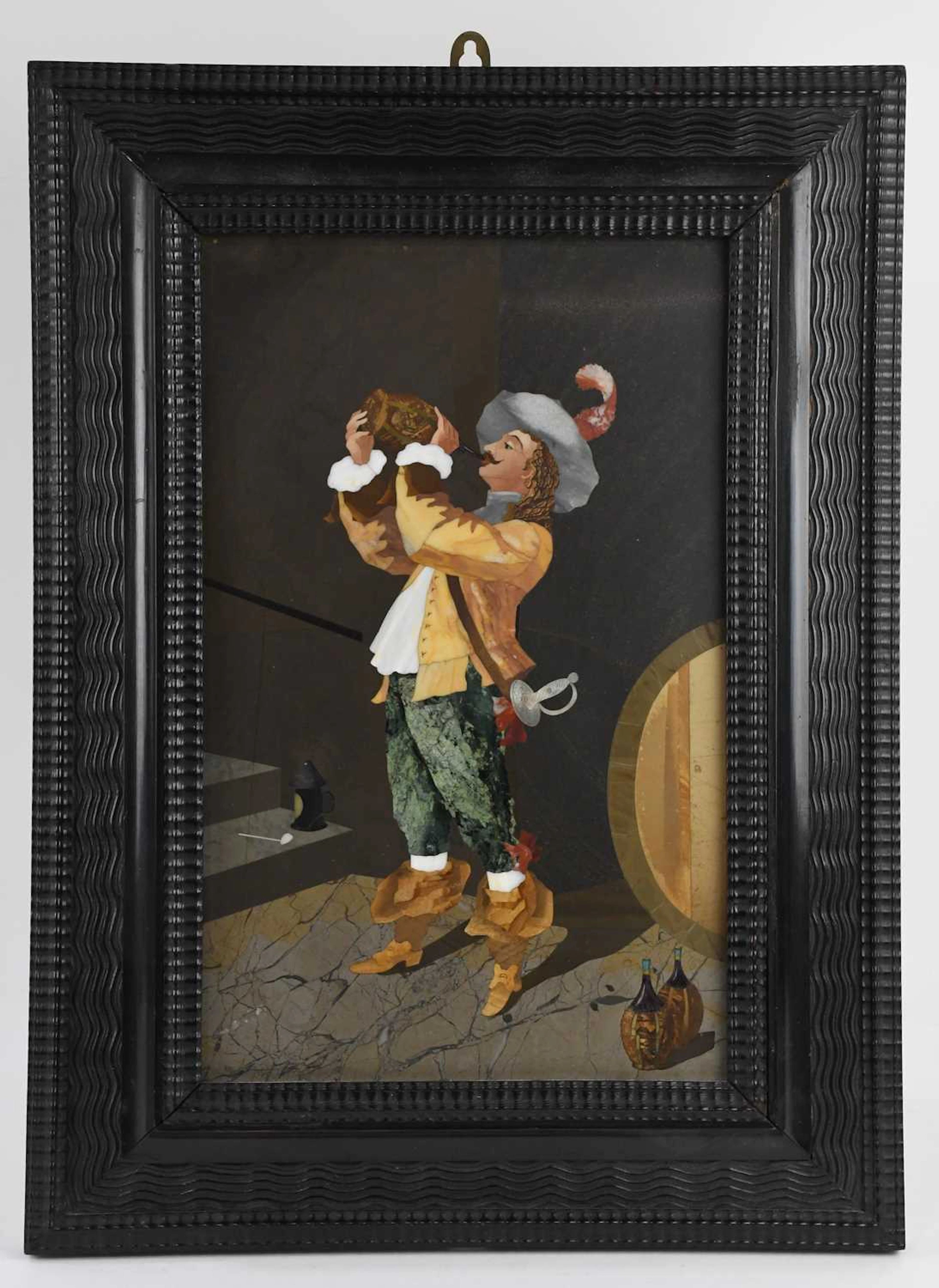 A good 19th century Italian Grand Tour pietra dura marble inlaid mosaic panel