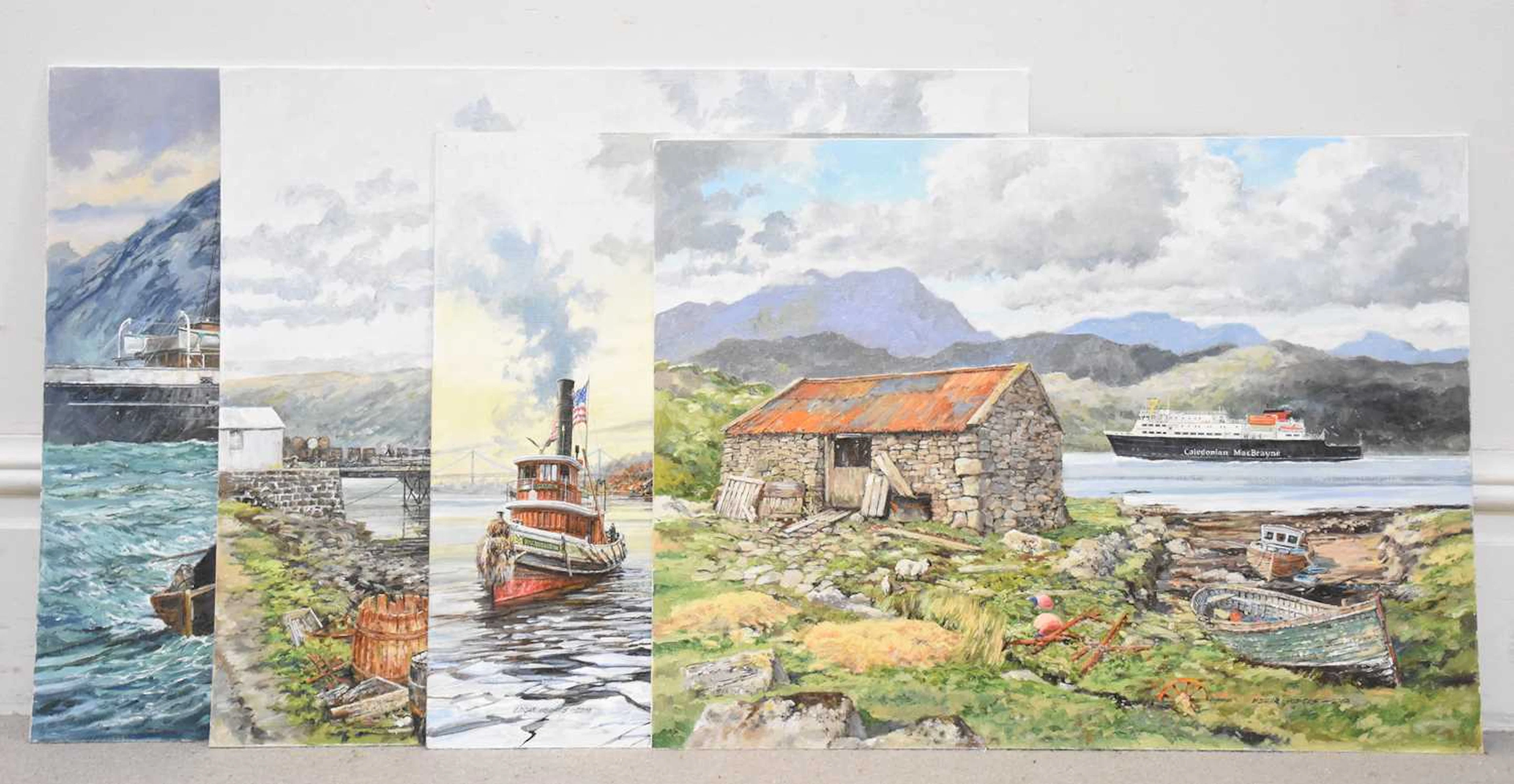 EDGAR HODGES (1928-2025); four oils on board
