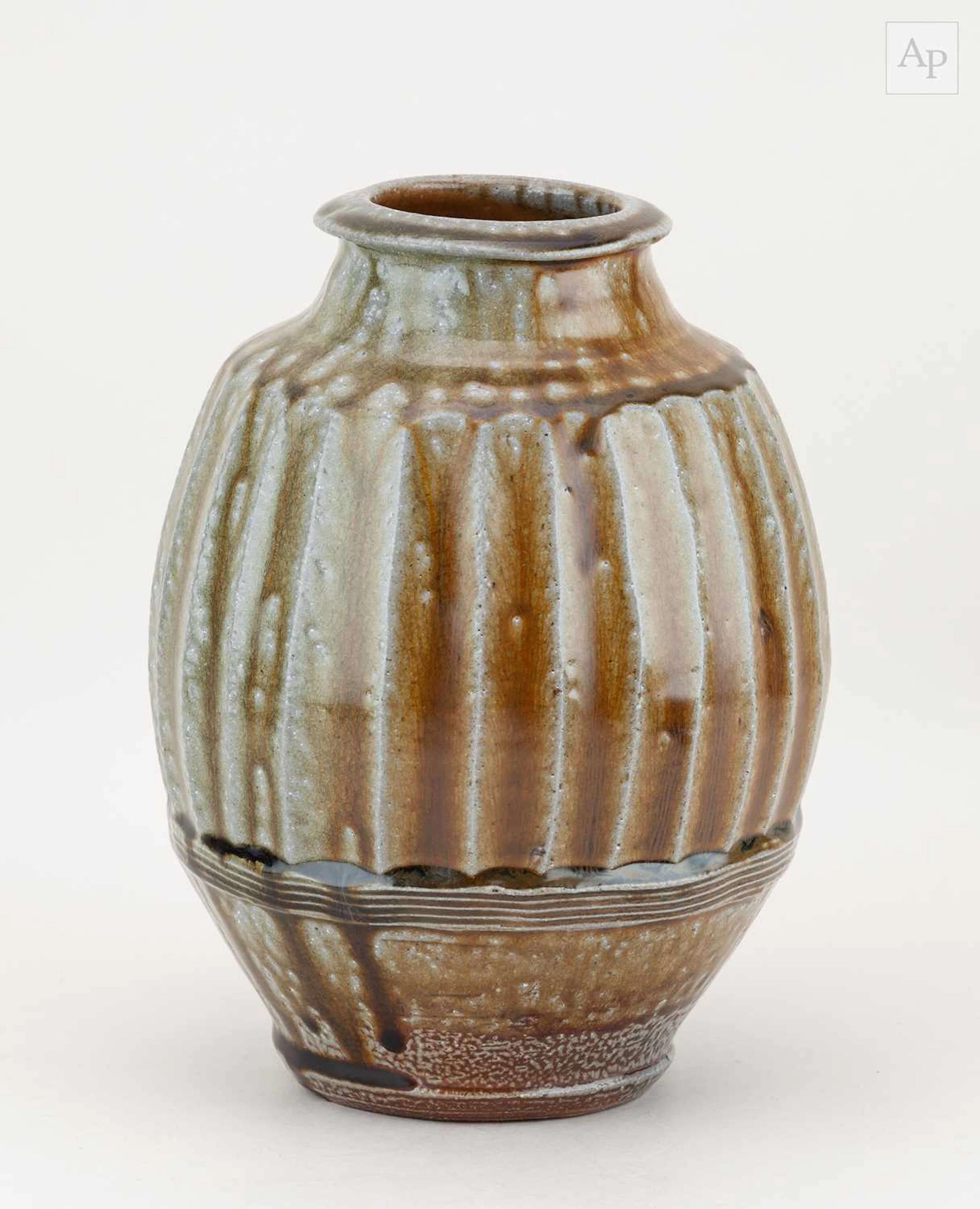 PHIL ROGERS (1951-2020); a partially fluted salt glazed...
