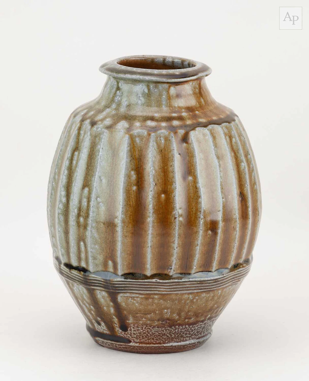 PHIL ROGERS (1951-2020); a partially fluted salt glazed...