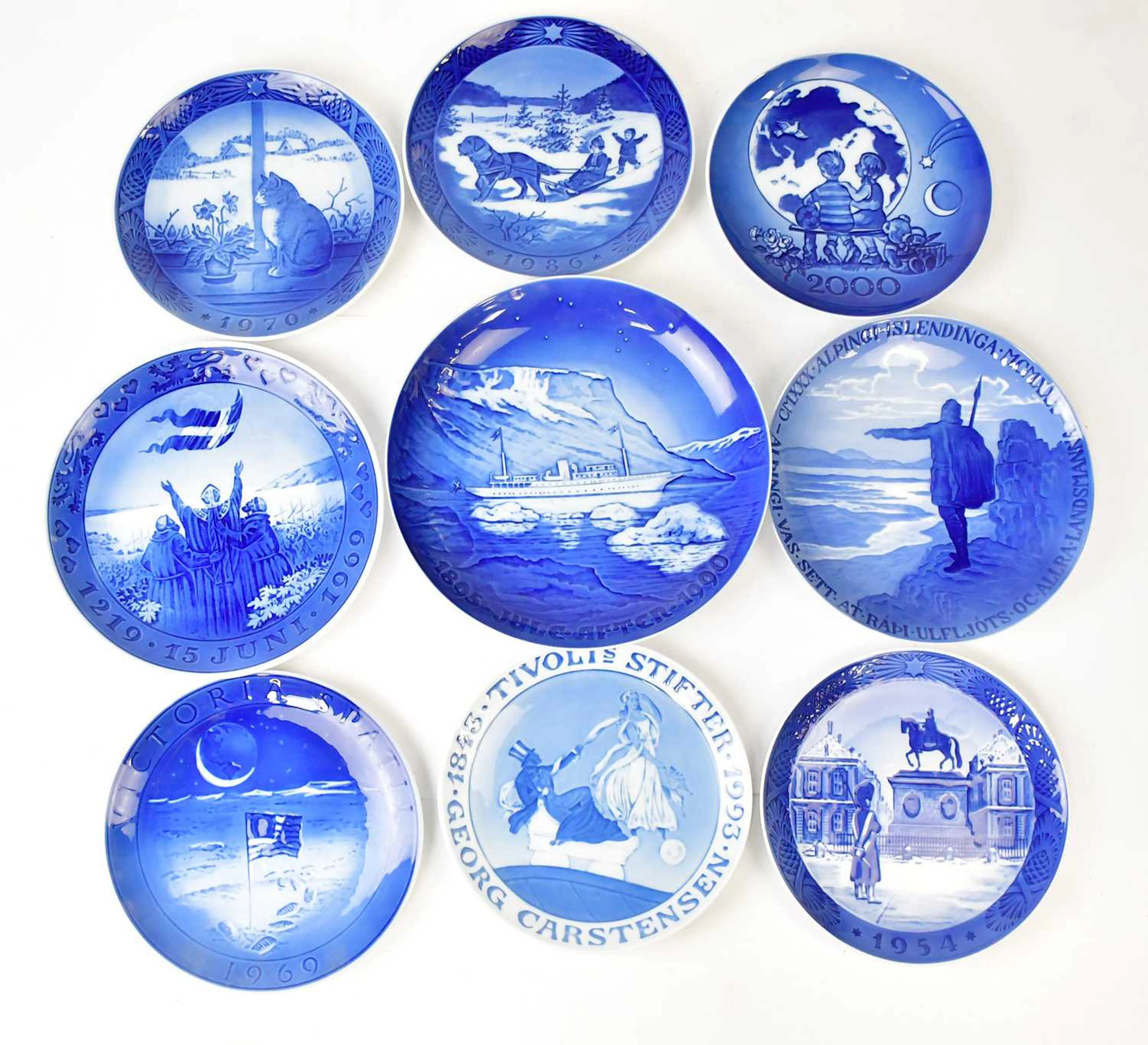 ROYAL COPENHAGEN; a collection of Christmas and commemorative plates