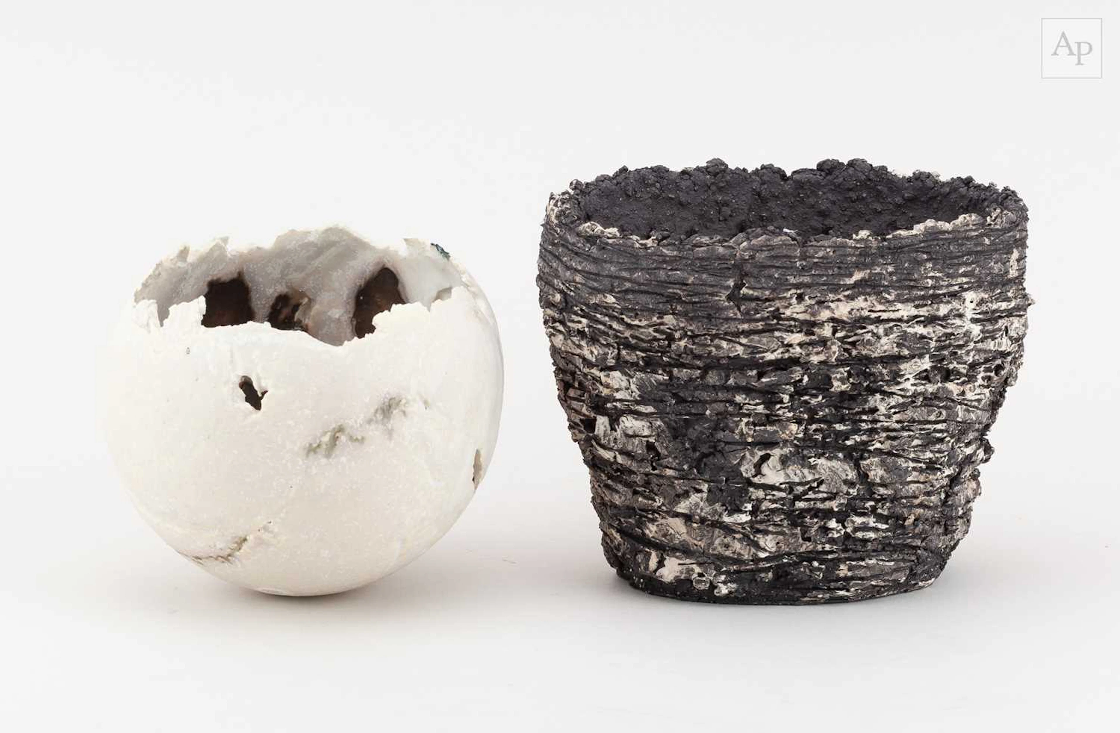 SARAH PURVEY (born 1968); a small oval black stoneware...