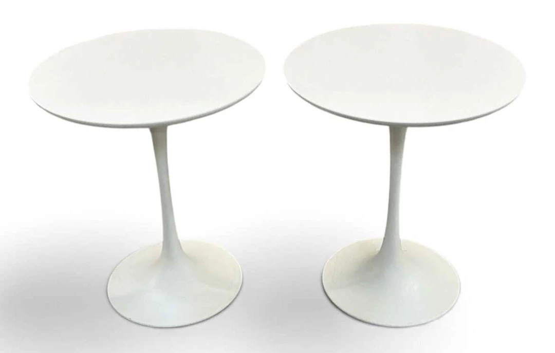MAURICE BURKE FOR ARKANA; a pair of white 1960s 'Tulip'...