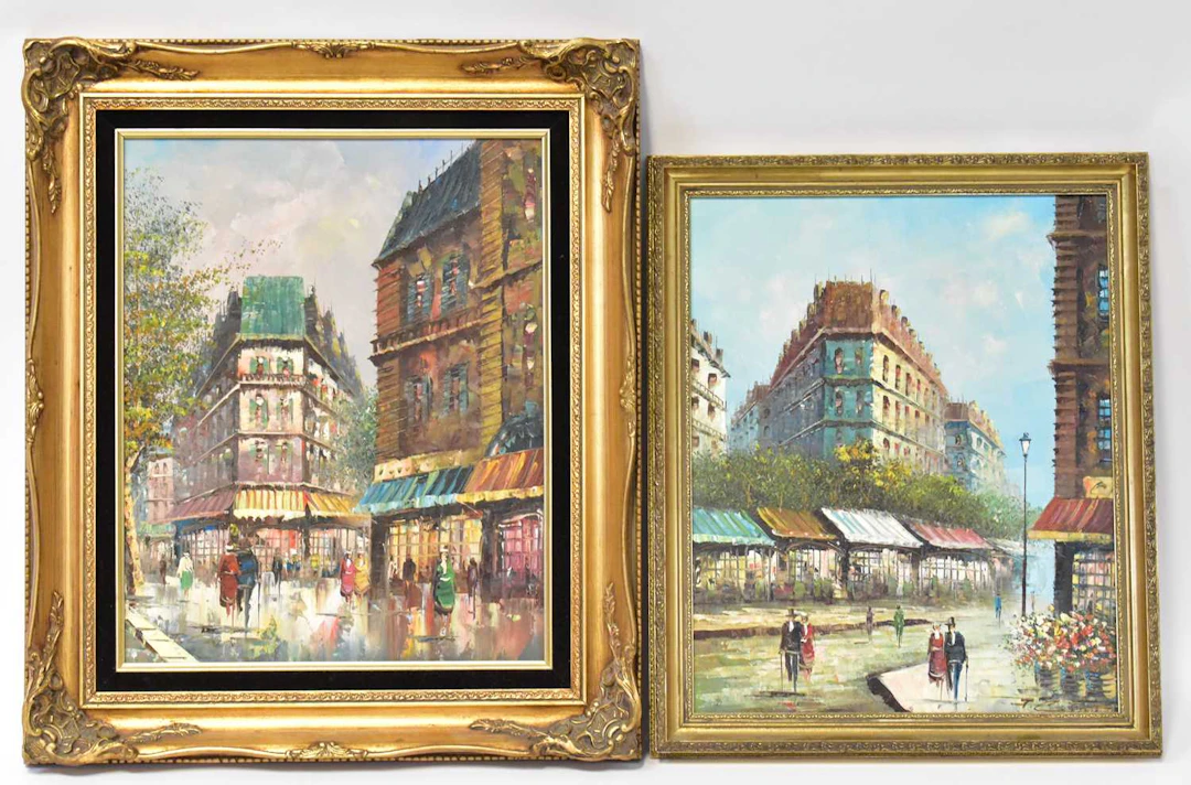 T CARSON (20th Century); two oils on canvas