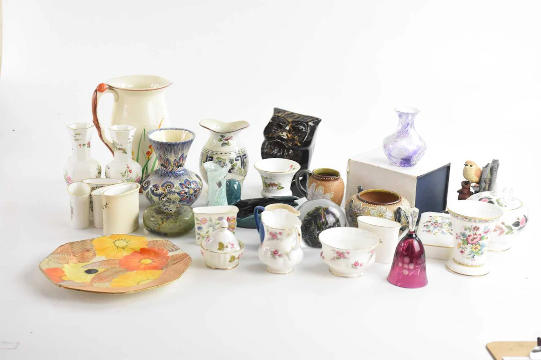 A collection of mixed ceramics and glass