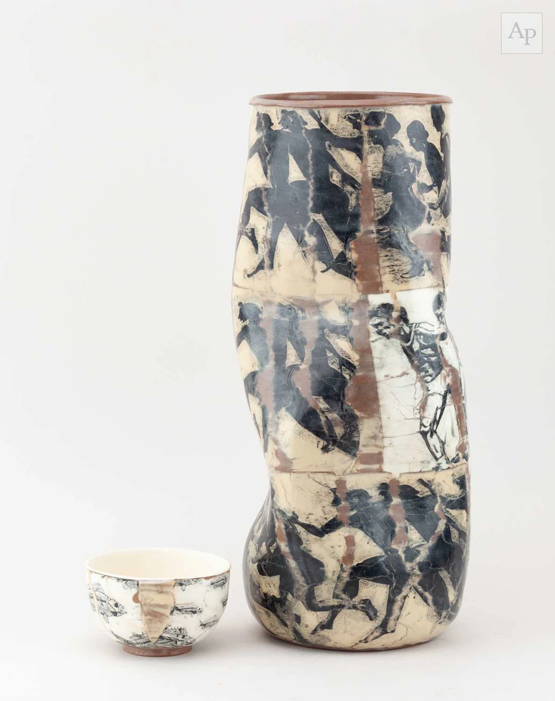 MARTIN MOHWALD (born 1954); a tall altered earthenware...