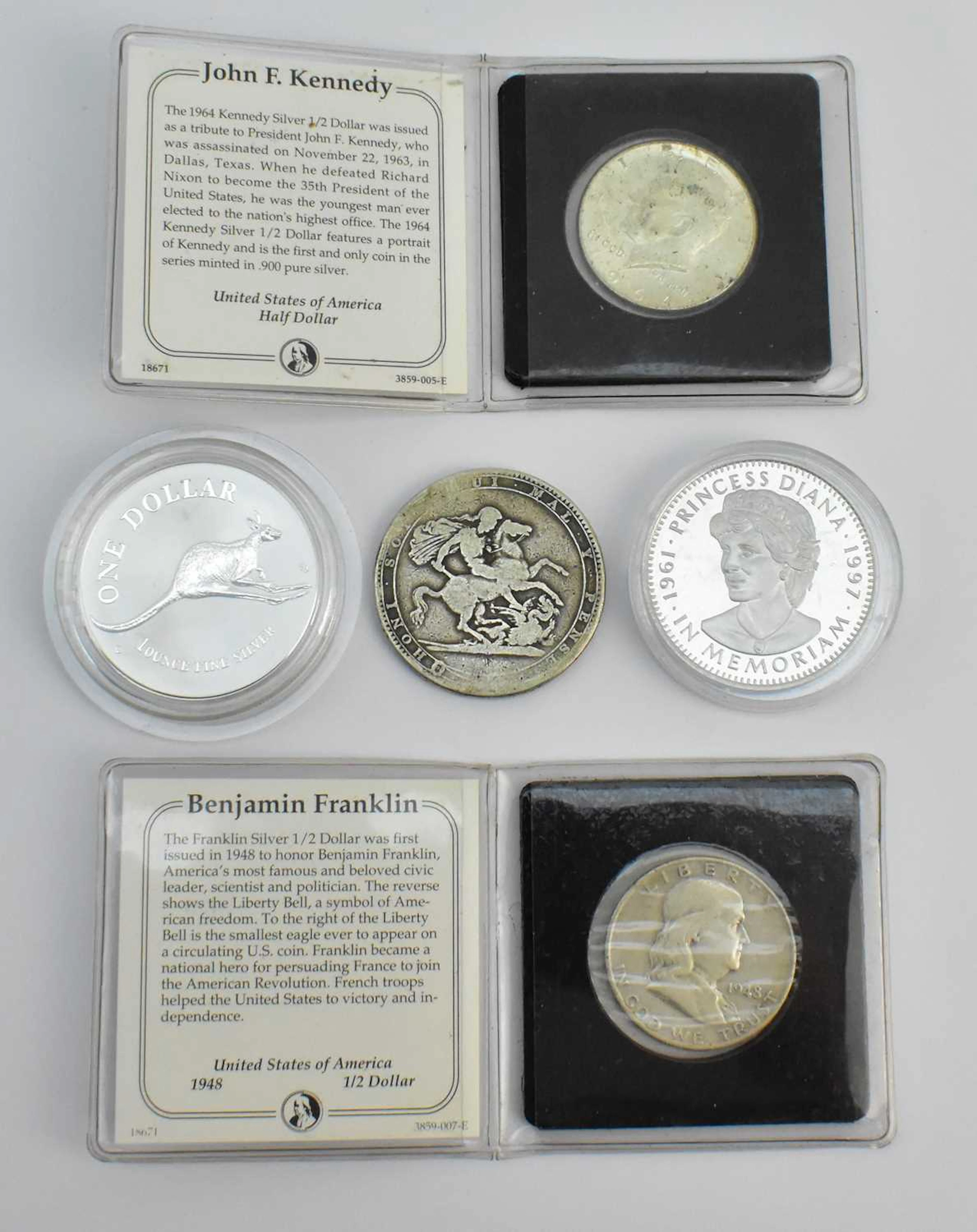 A collection of UK and world silver coins comprising a George III 1819 crown