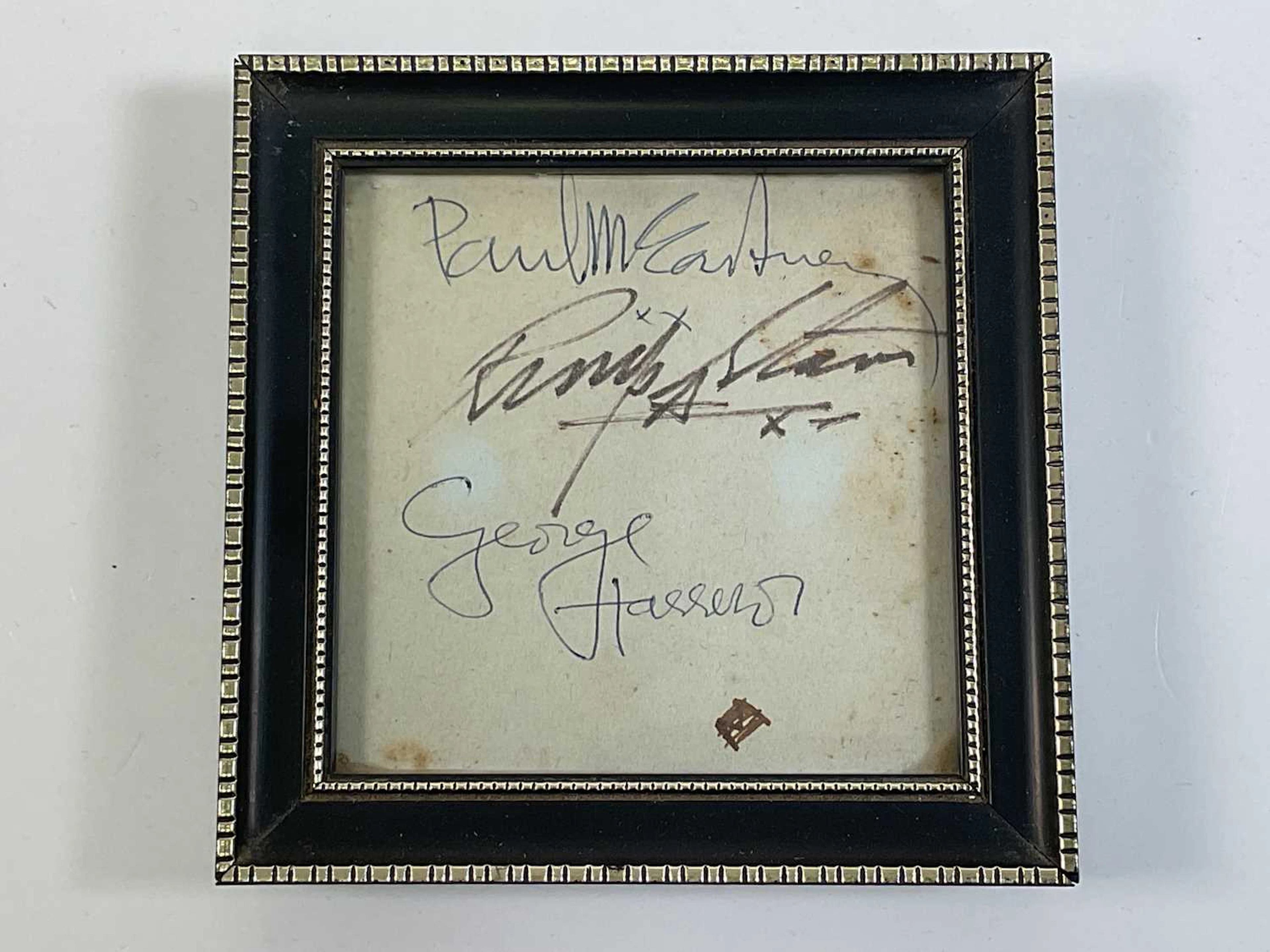 THE BEATLES; a set of three autographs on single sheet; Paul McCartney