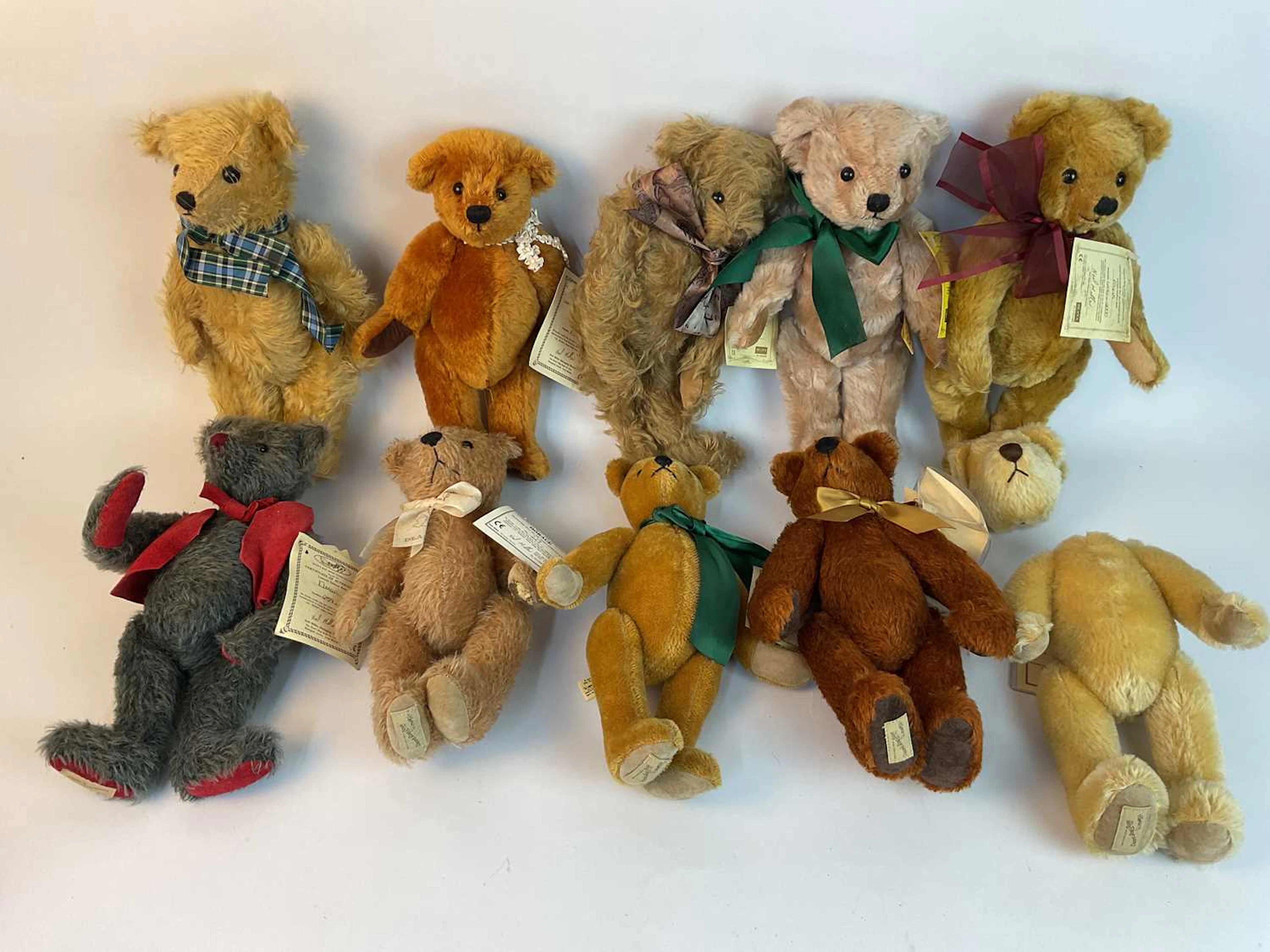 DEAN'S RAG BOOK BEARS; ten limited edition bears