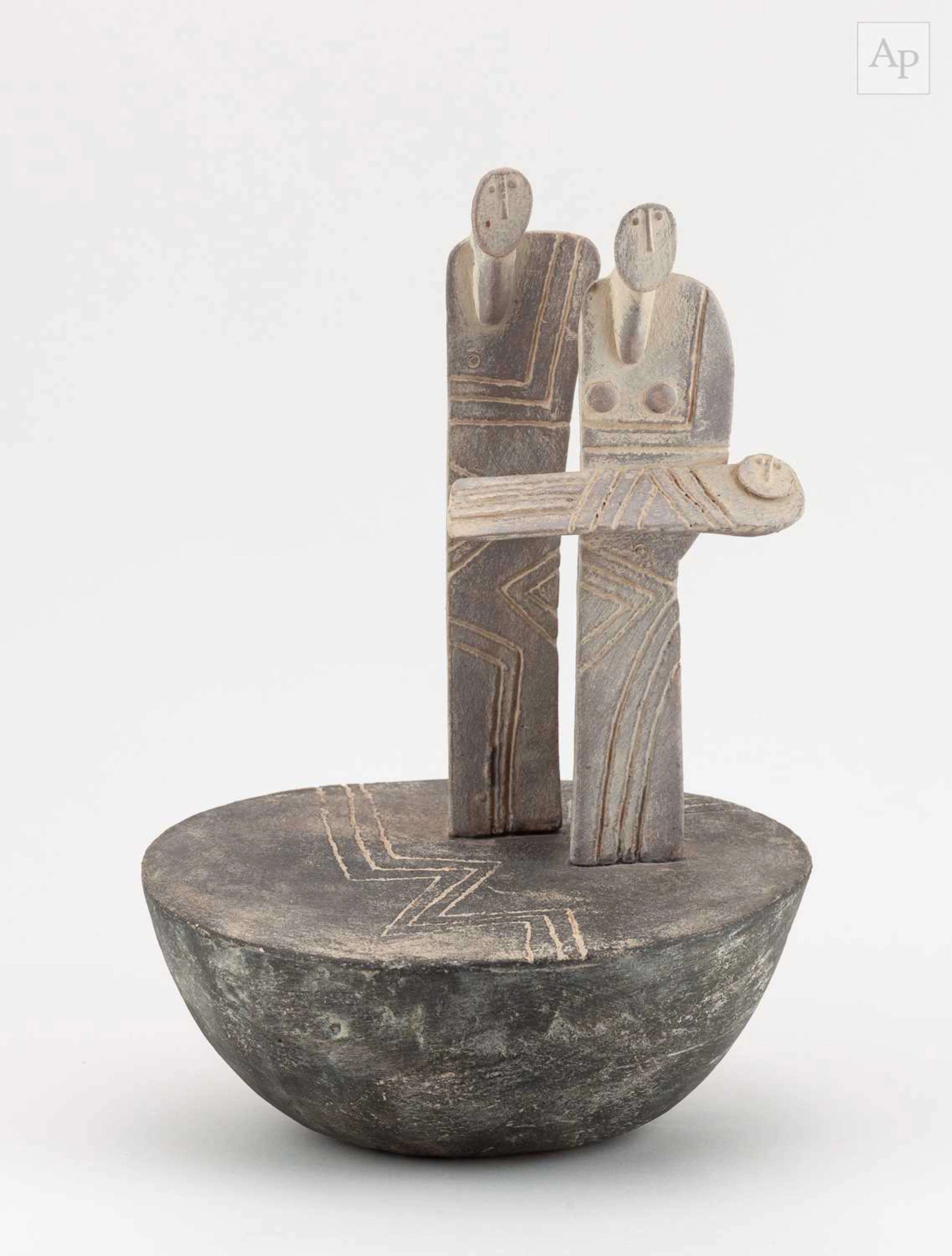 JOHN MALTBY (1936-2020); a stoneware sculpture of a...