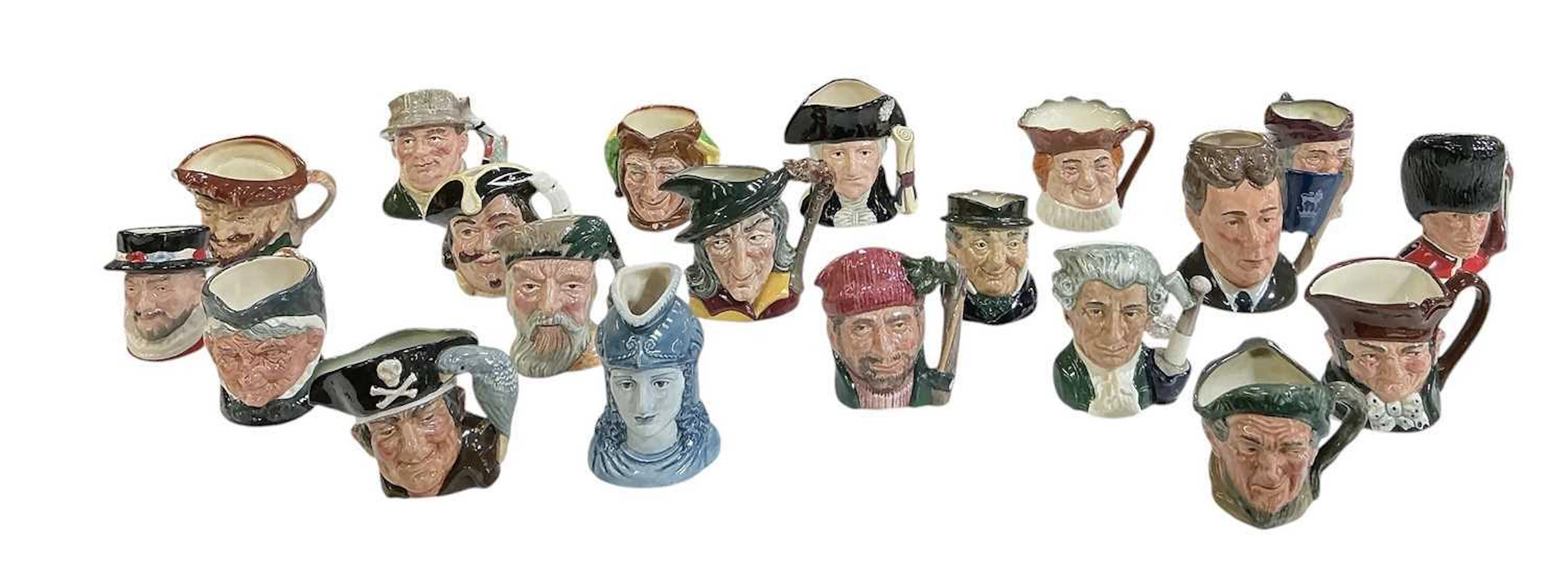 ROYAL DOULTON; a collection of approximately twenty small character jugs