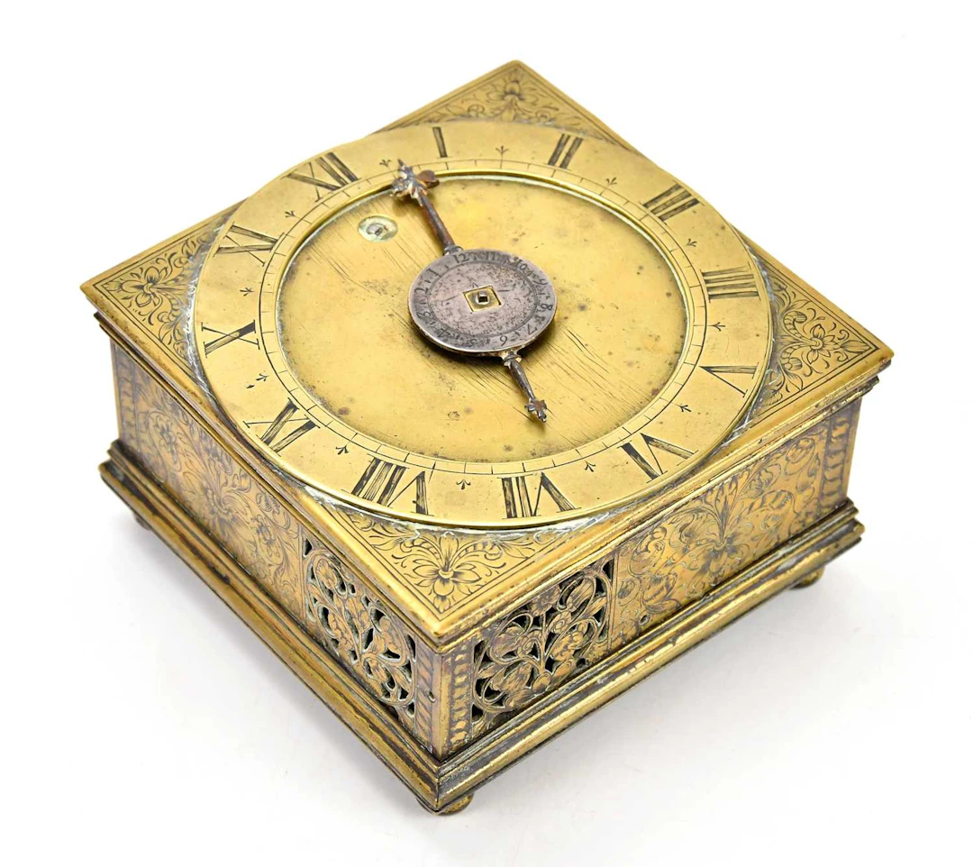 A 19th century gilt brass table clock