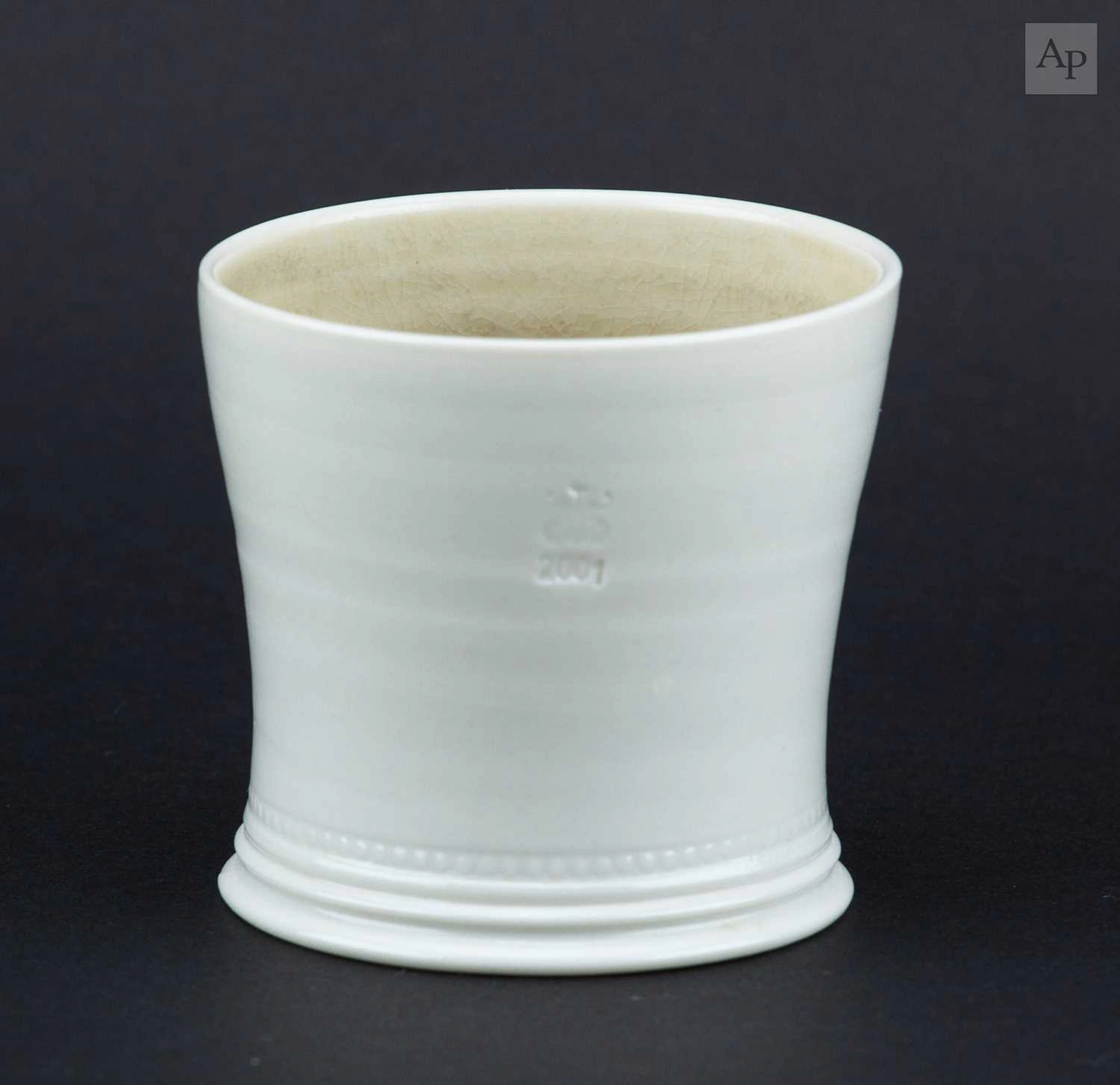 STEVE HARRISON (born 1967); a salt glazed porcelain beaker