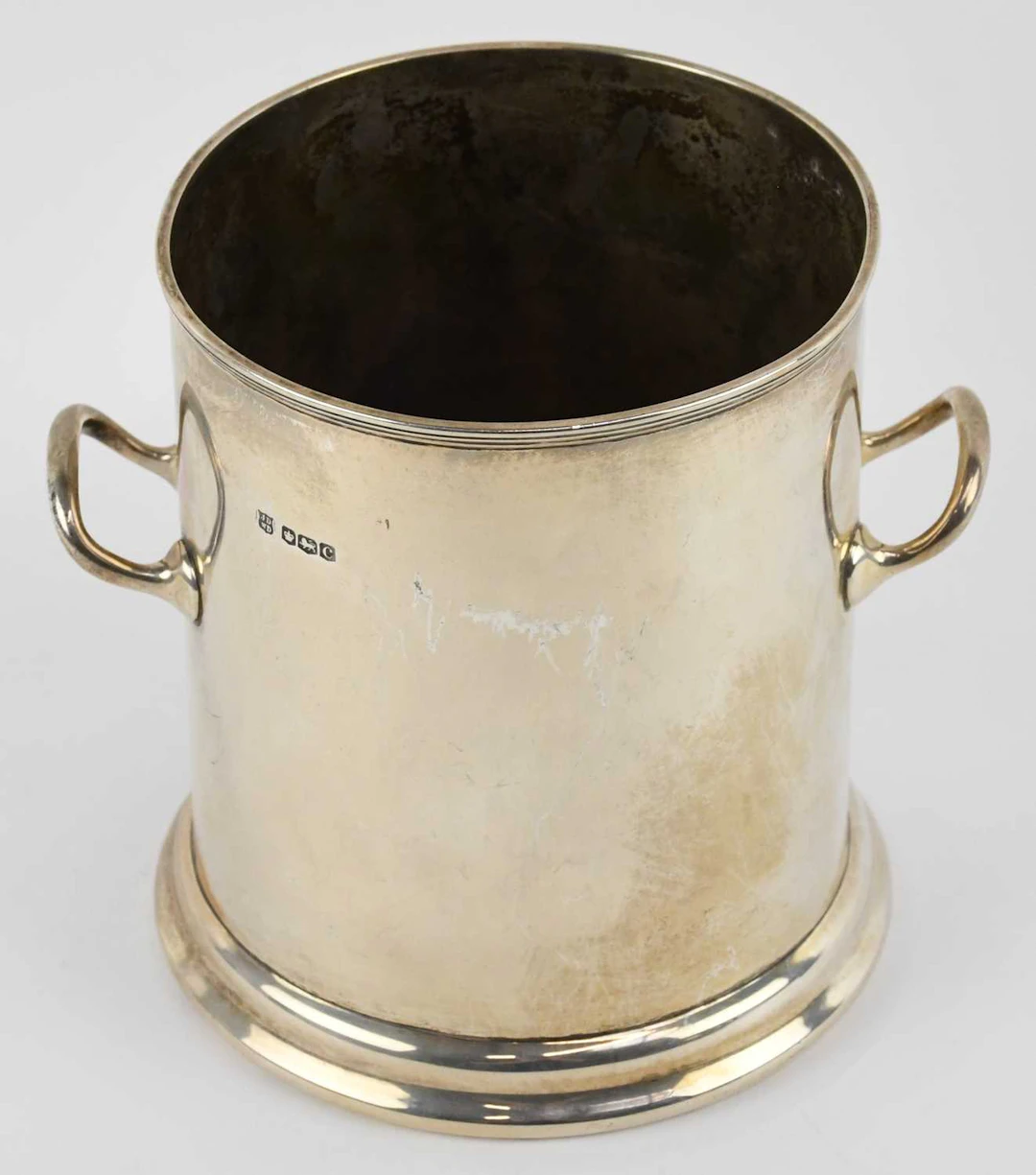 JAMES DEAKIN & SONS; a George V hallmarked silver twin...