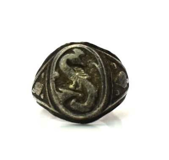 An interesting ancient silver intaglio type signet ring