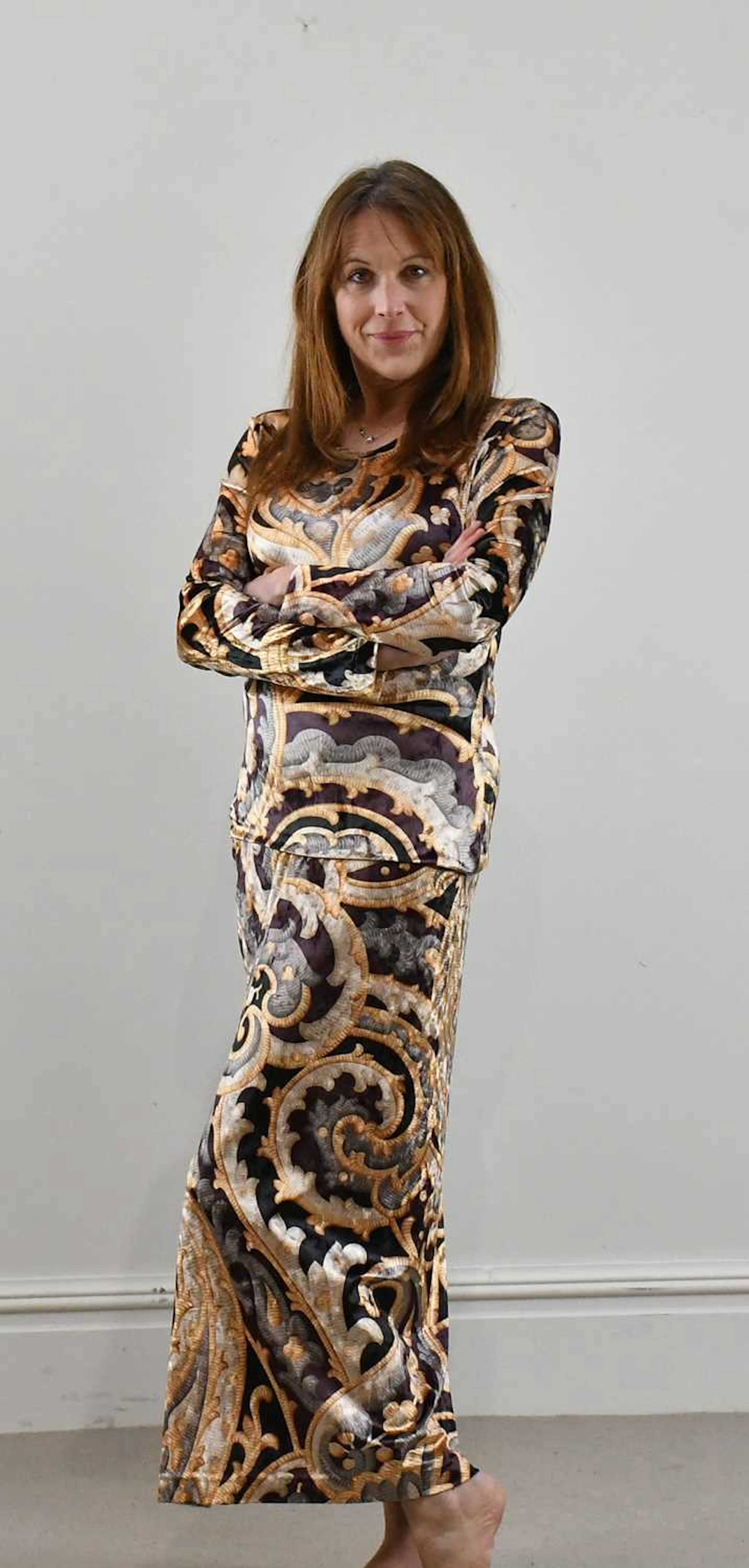 ETRO; a chenille velvet gold
