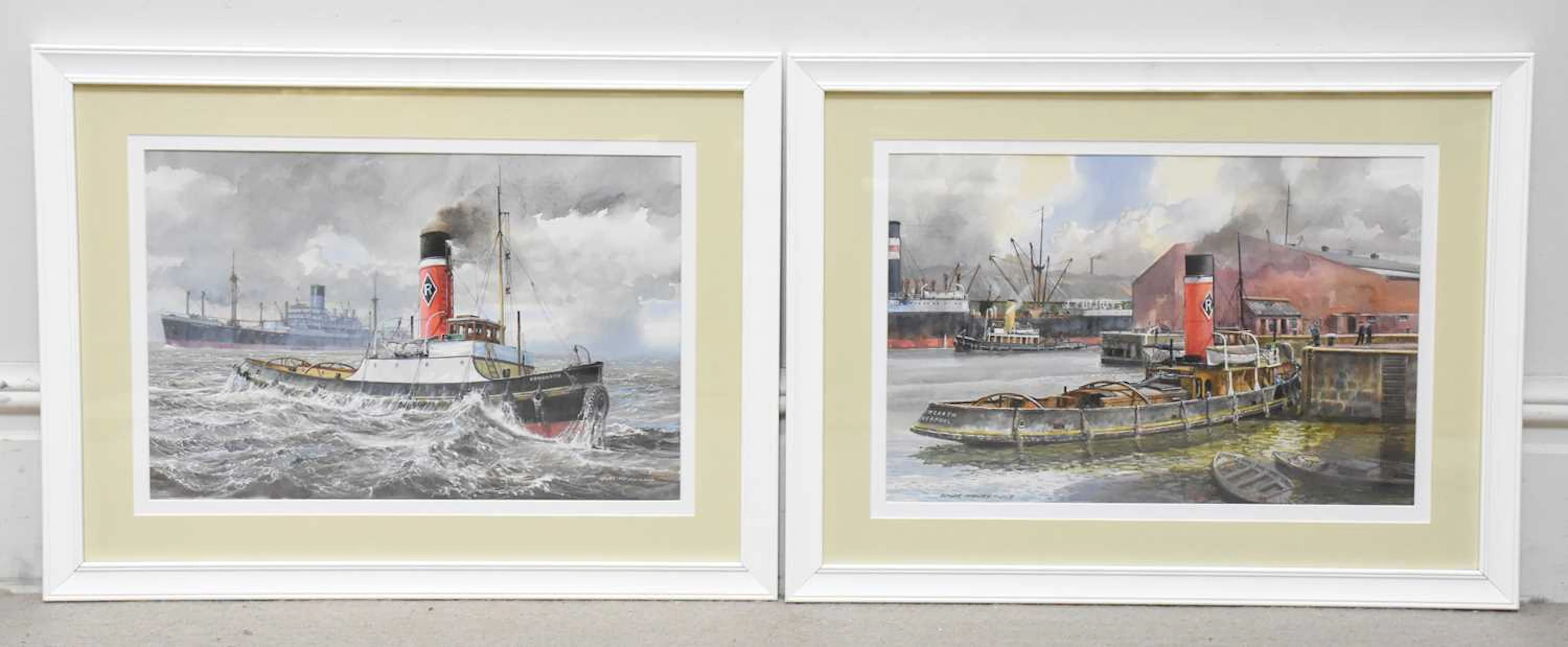 EDGAR HODGES (1928-2025); a pair of watercolours...