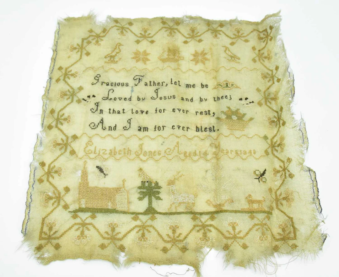 A 19th century sampler by Elizabeth Jones