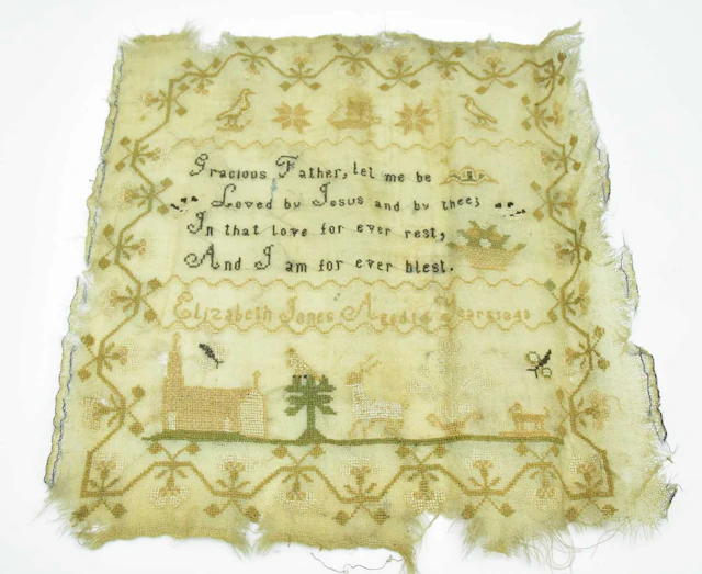 A 19th century sampler by Elizabeth Jones