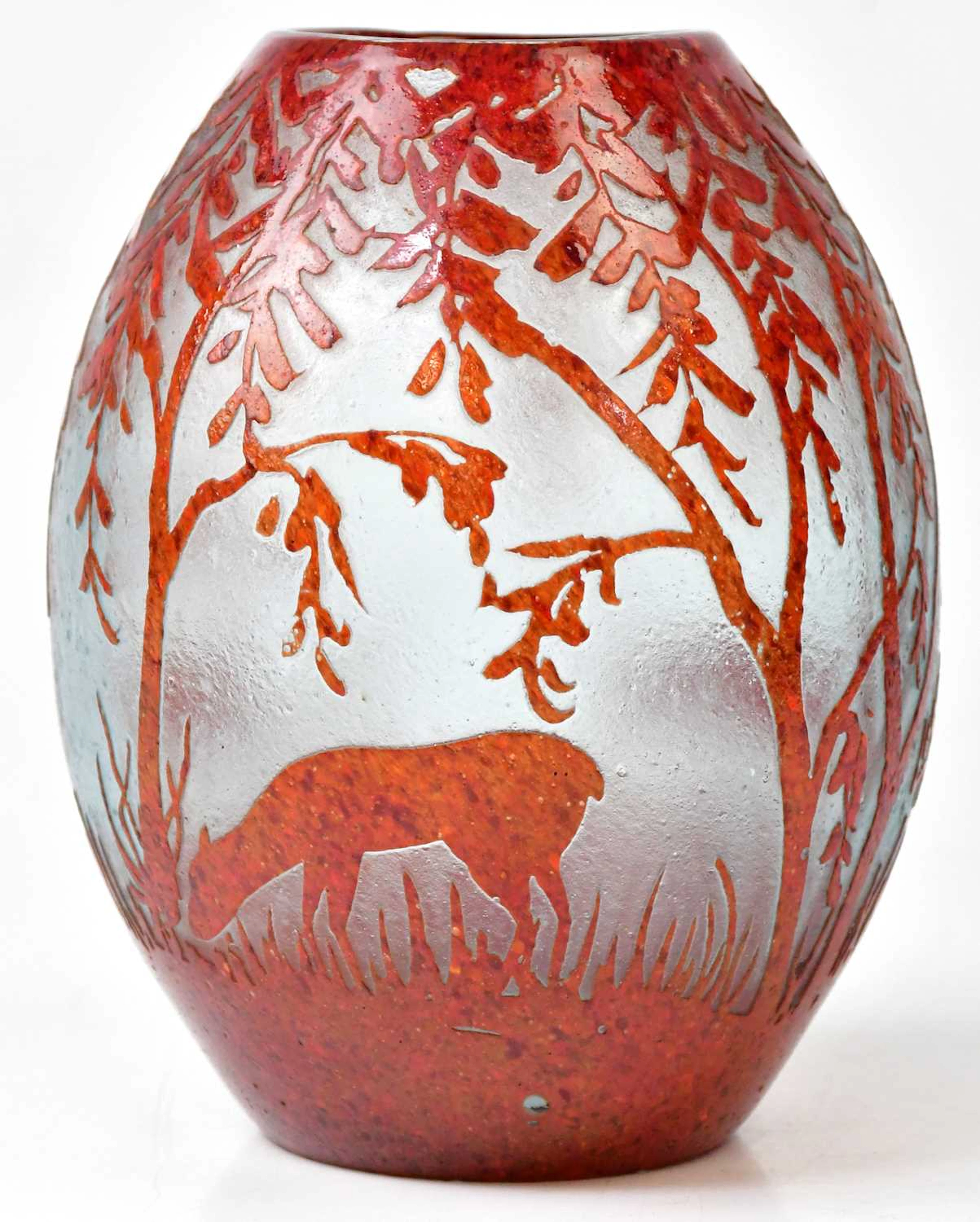 THEODORE LEGRAS (French); an ovoid cameo glass vase