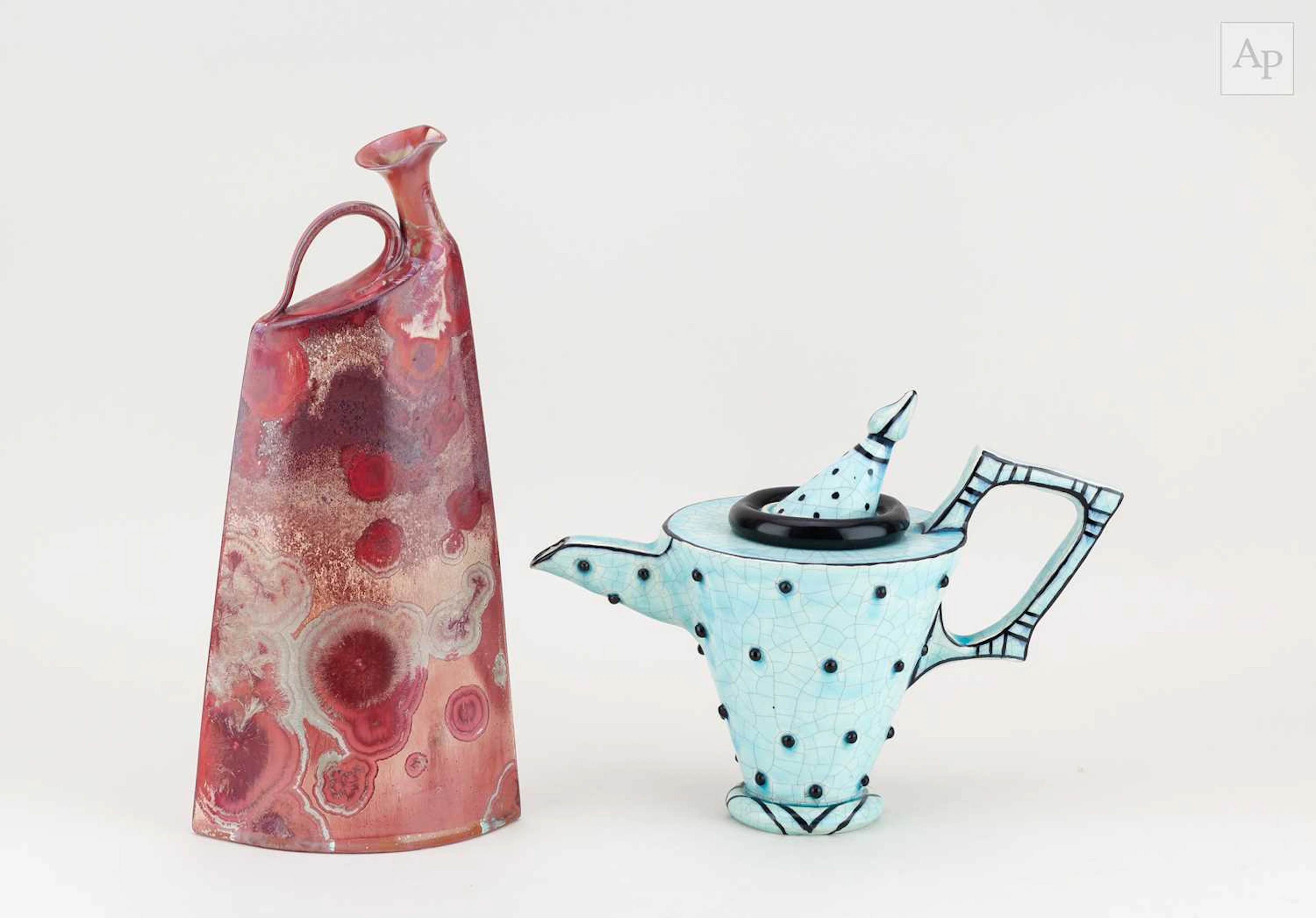 ALAIN FICHOT (born 1952); a flattened porcelain bottle...