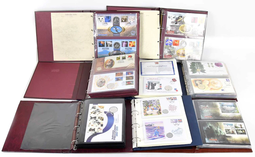 THEMATICS – CINEMA AND TELEVISION; eight albums of world stamps