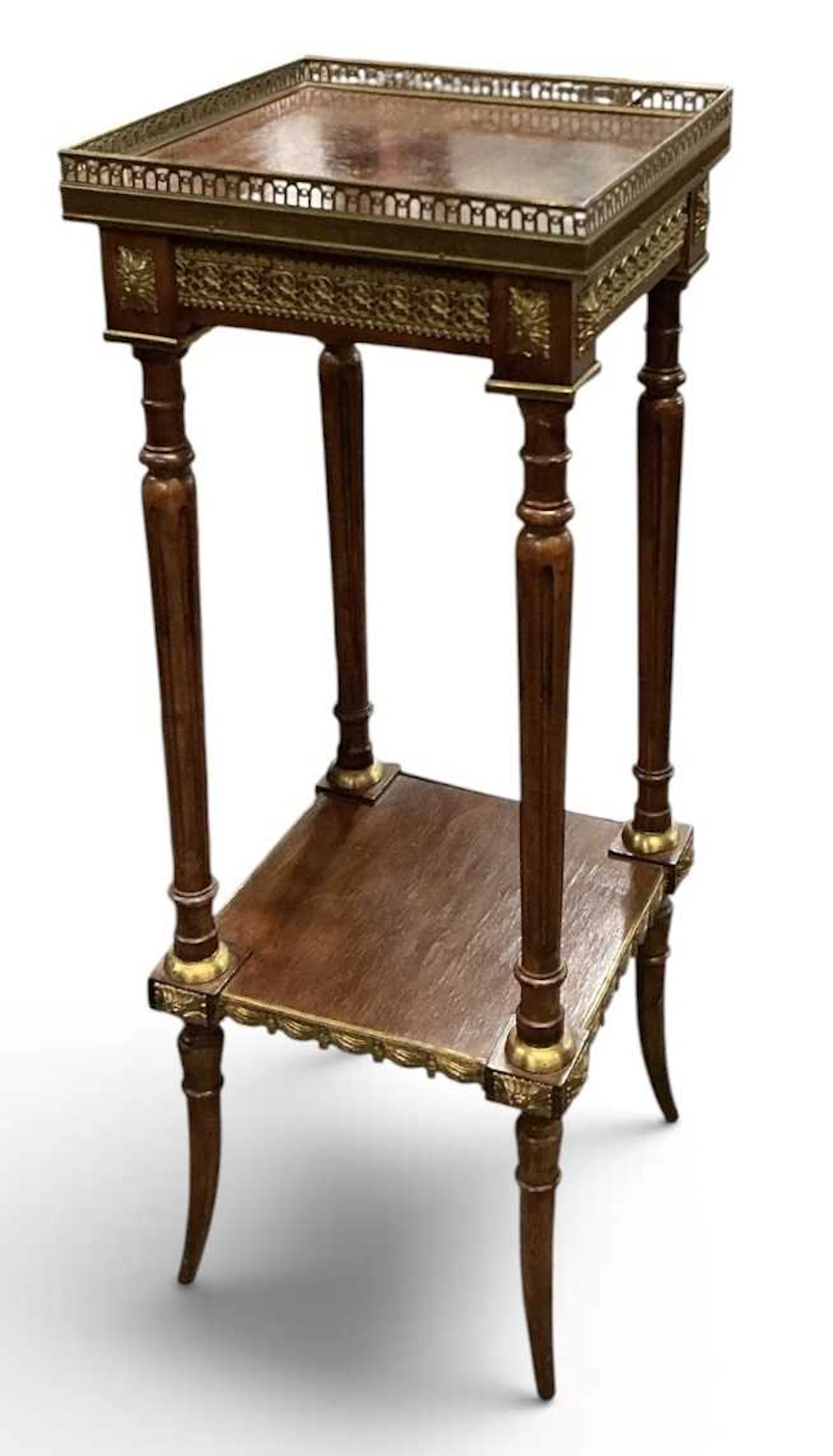 A reproduction French mahogany brass mounted Empire style...