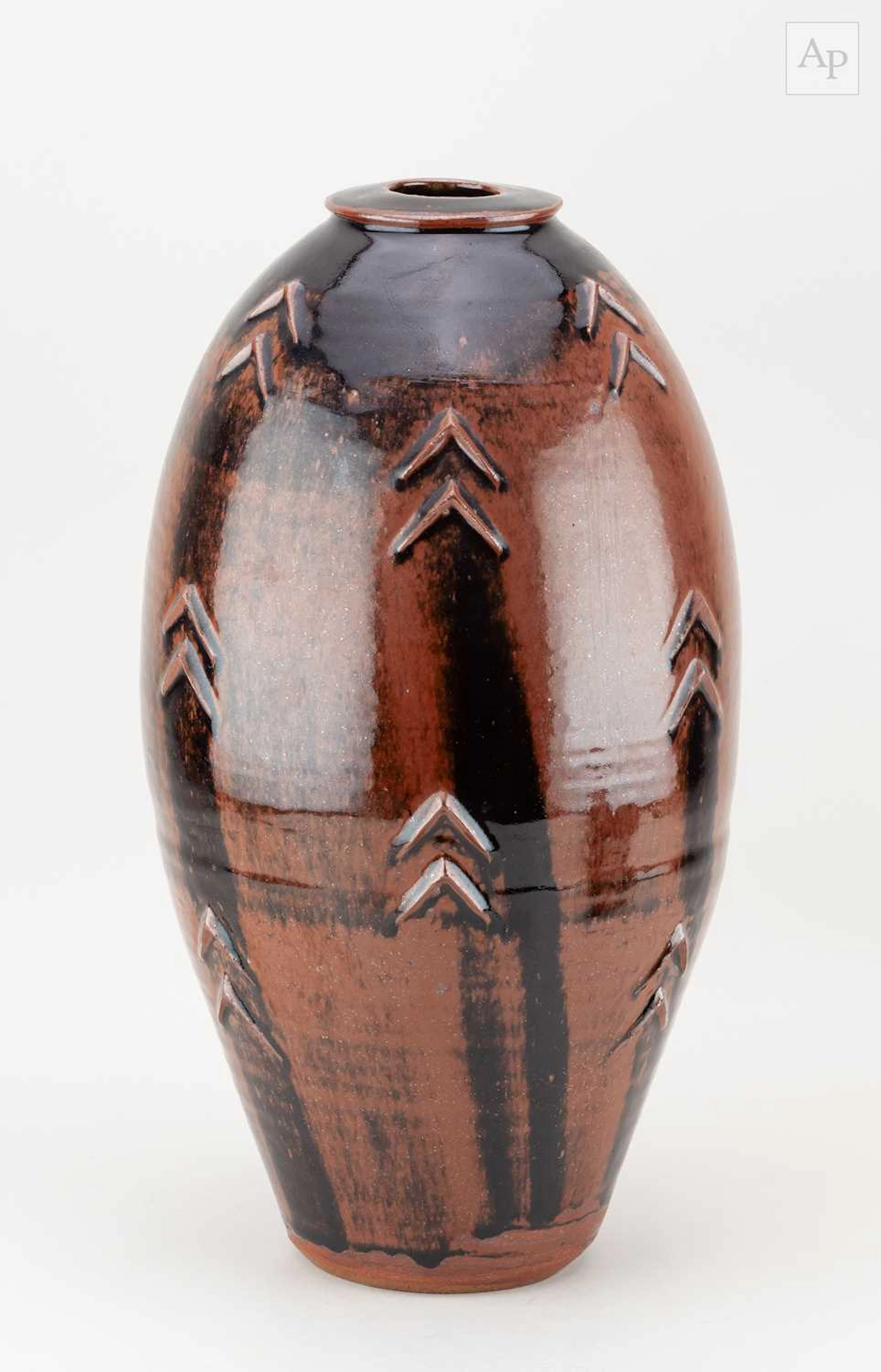 PHIL ROGERS (1951-2020); a tall stoneware bottle covered...