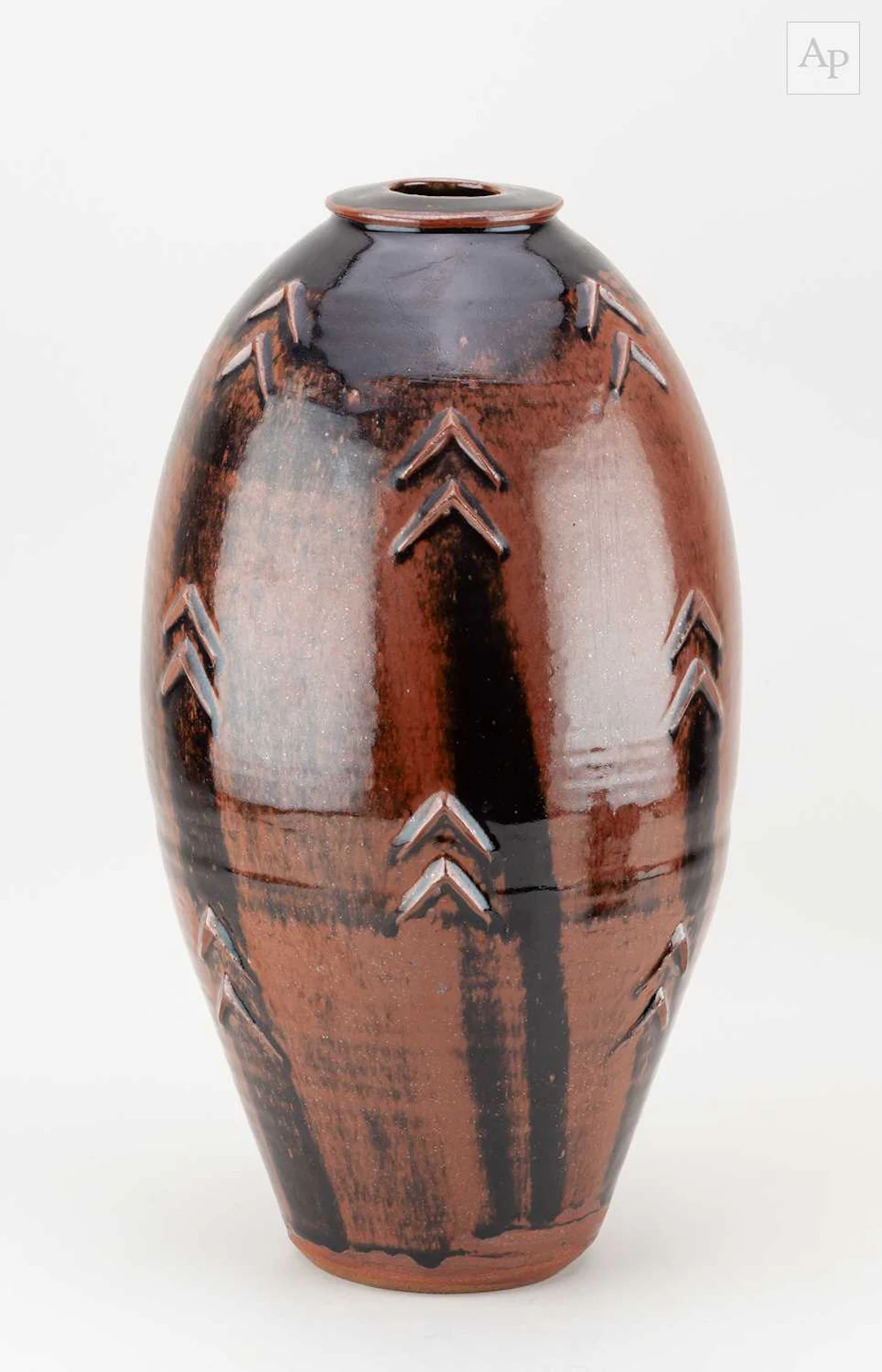 PHIL ROGERS (1951-2020); a tall stoneware bottle covered...