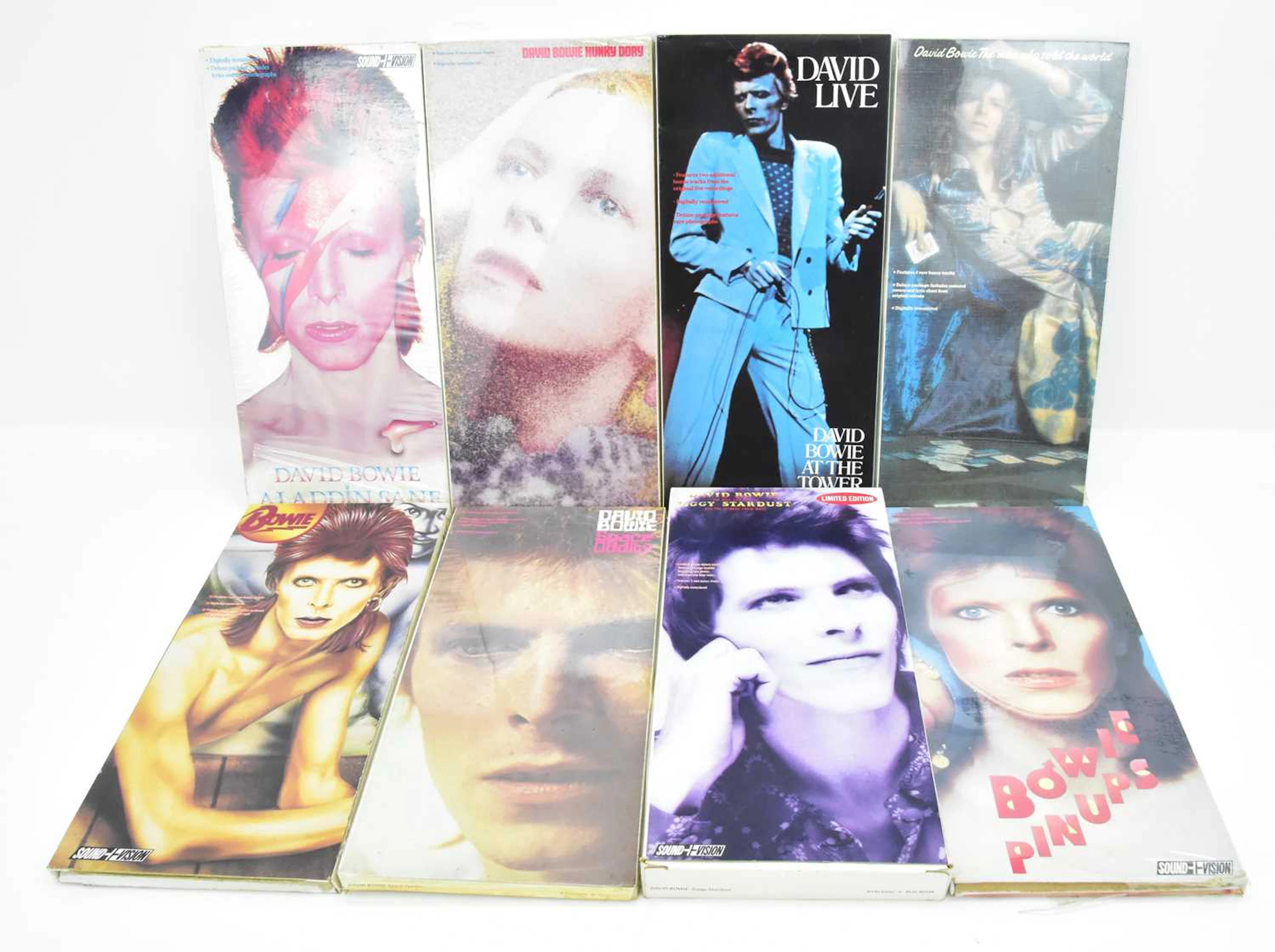DAVID BOWIE; eight Rykodisc presentation boxed CD (empty)