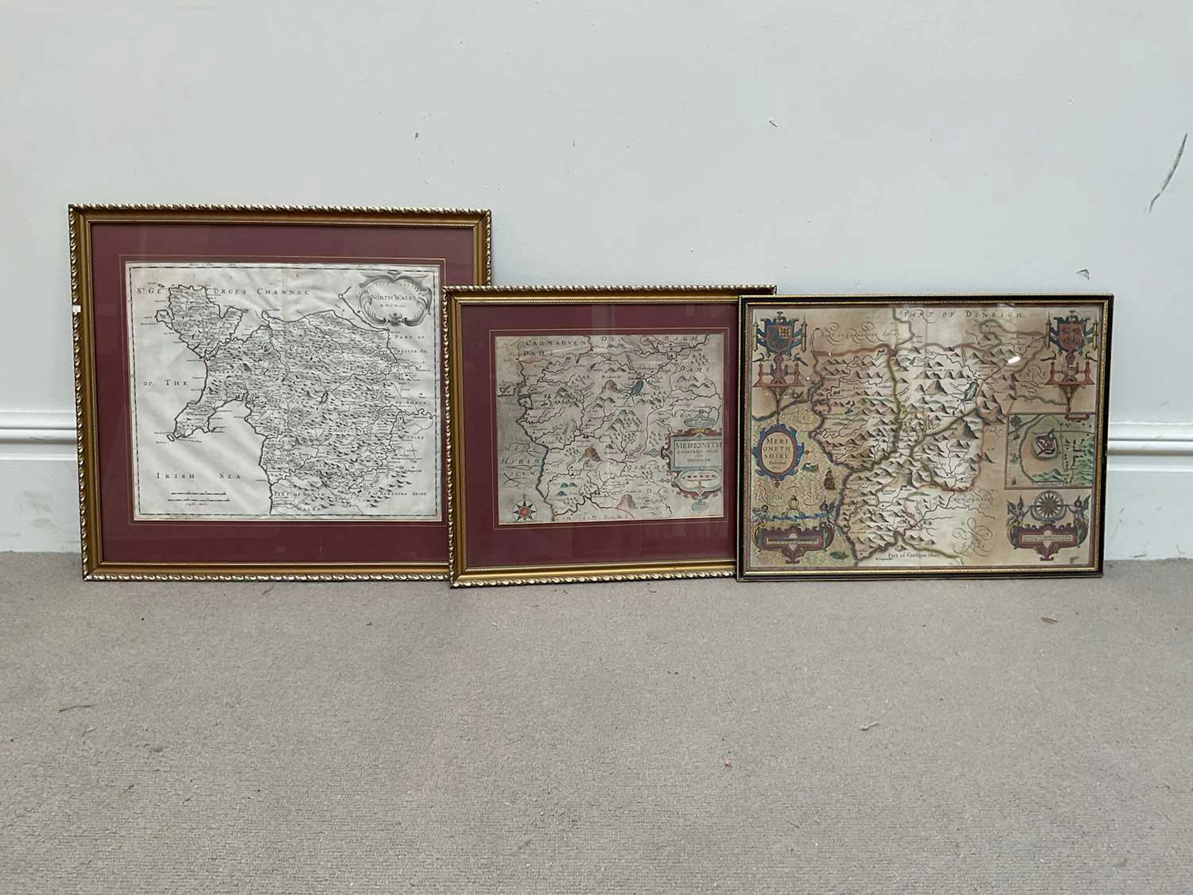 JOHN SPEED; a hand tinted map of Merionethshire