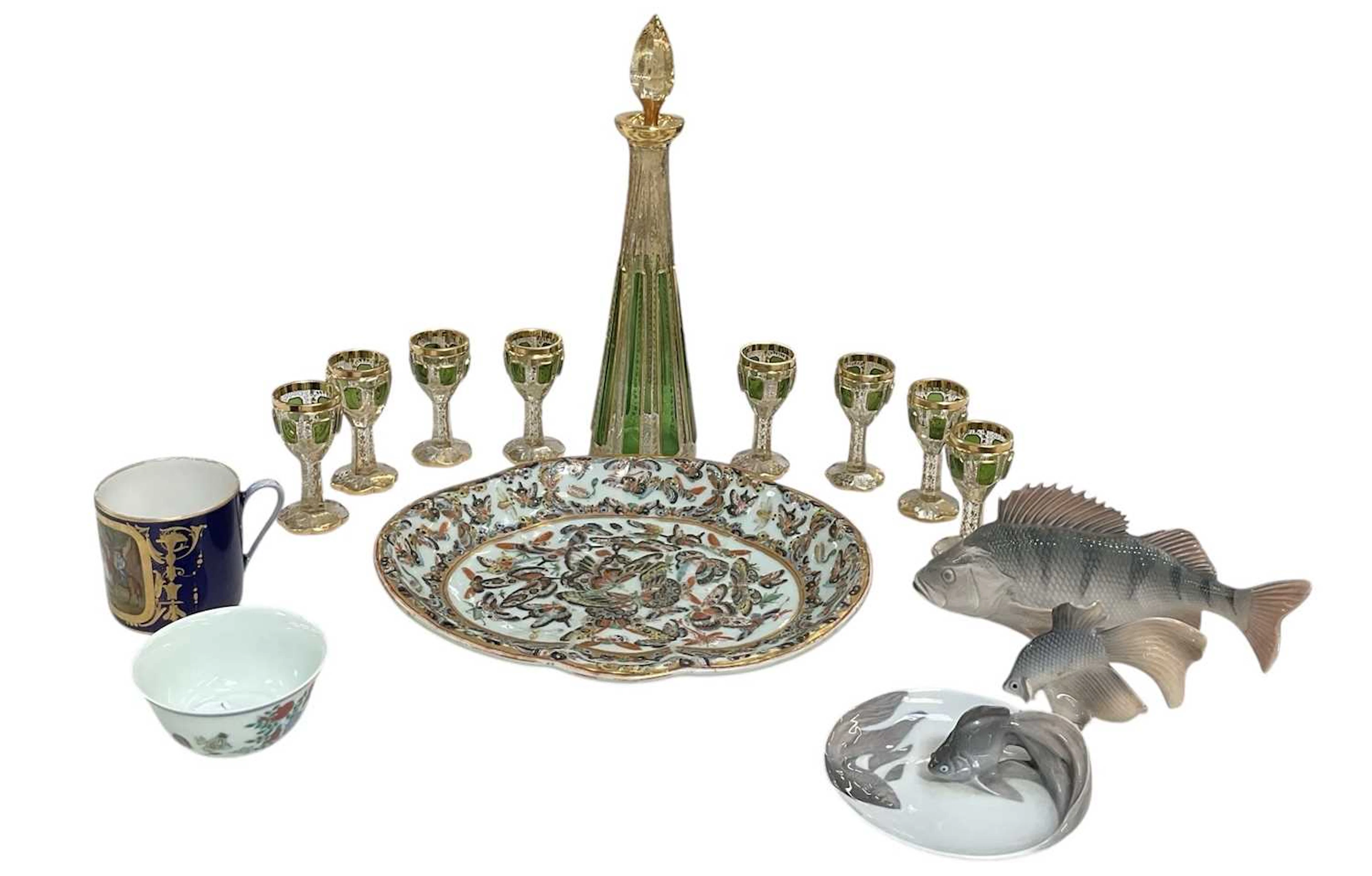 ROYAL COPENHAGEN; a porcelain model of a fish