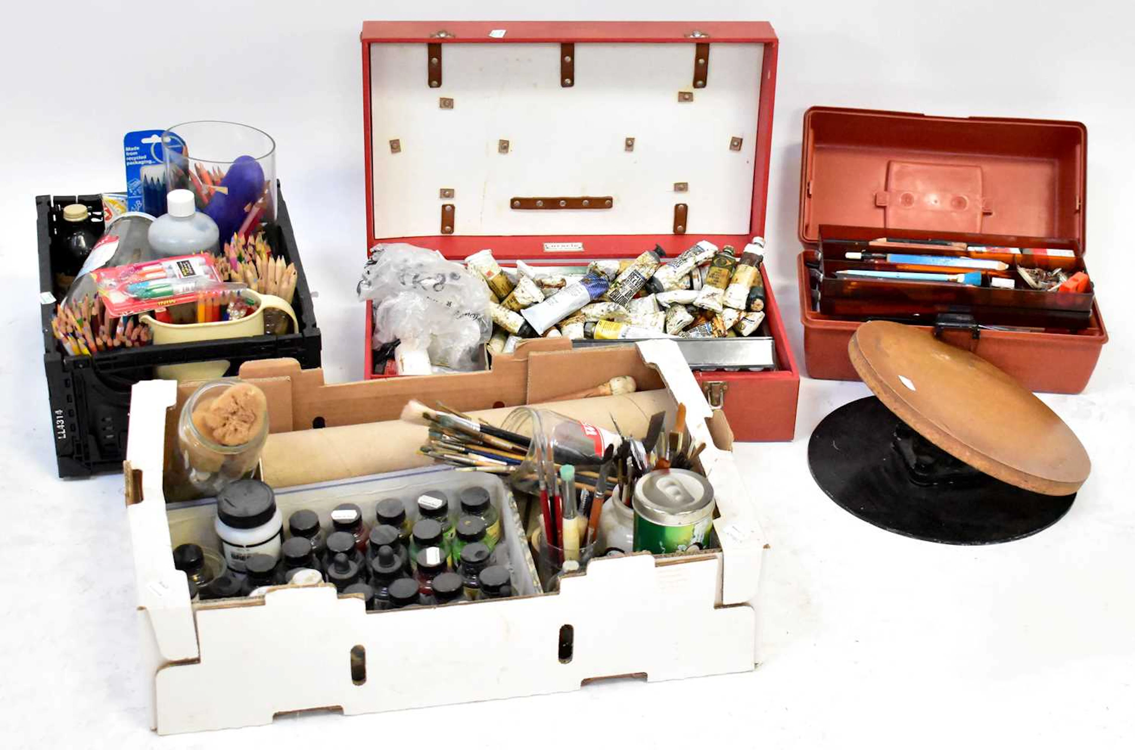 A collection of artists materials