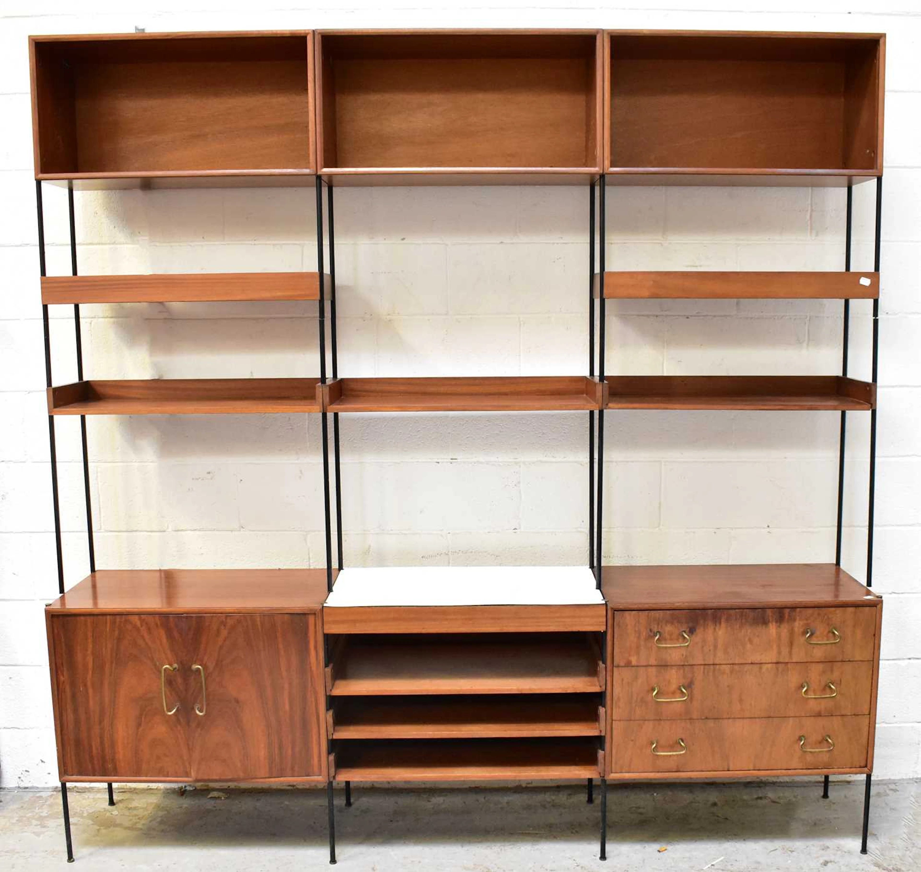IN THE MANNER OF ROBIN DAY; a mid-1970s teak modular wall unit