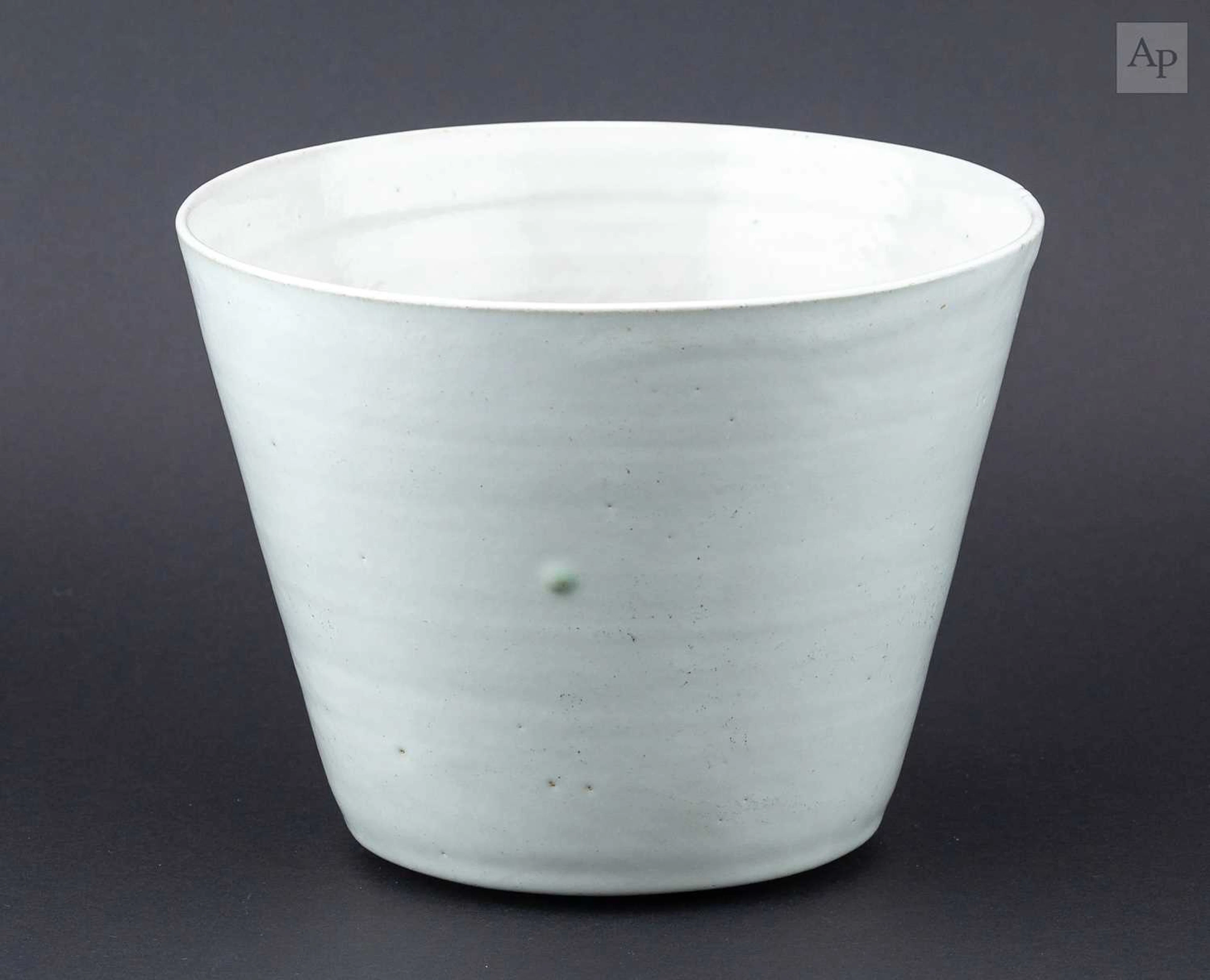 LUCIE RIE (1902-1995); a stoneware planter covered in white glaze