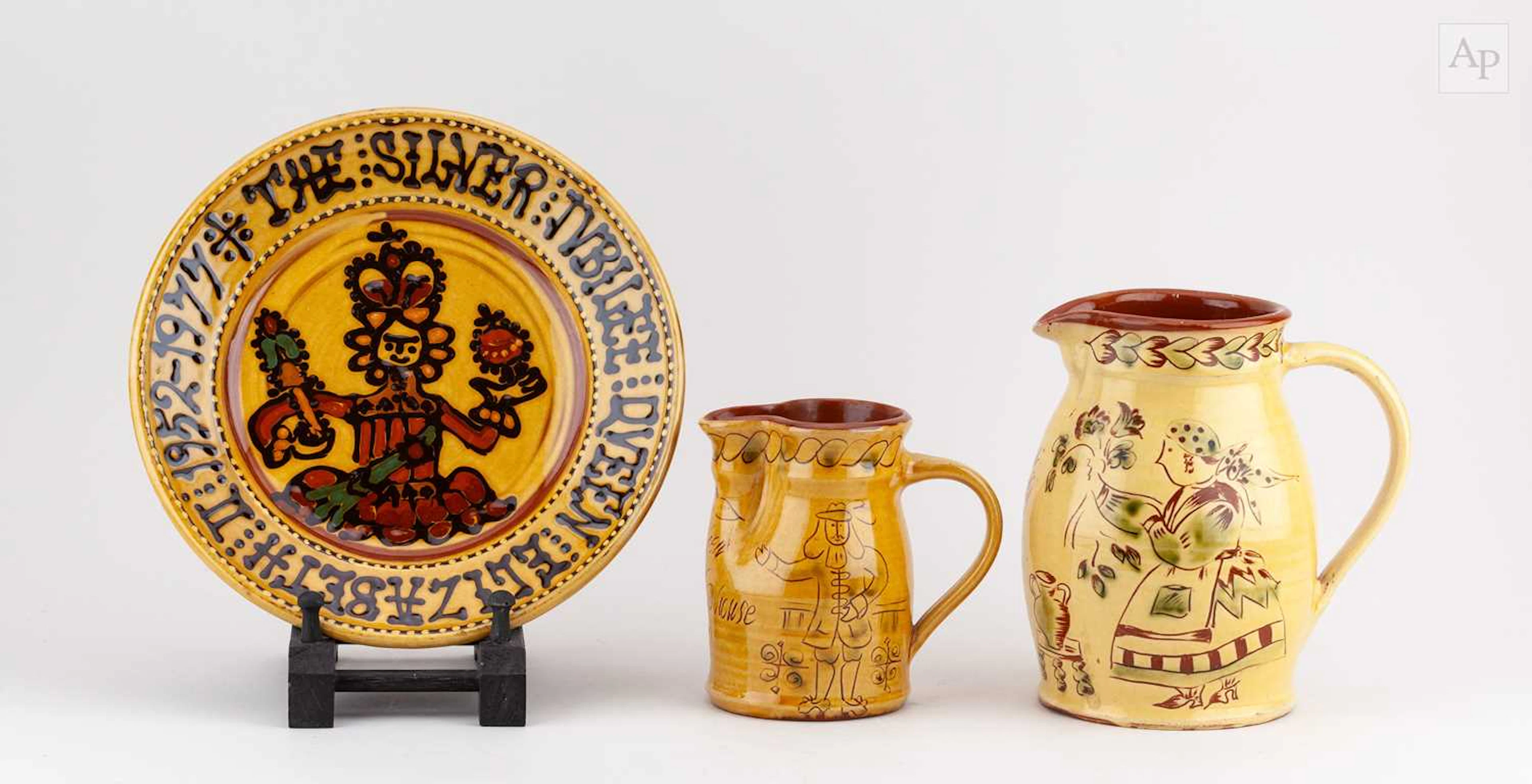 MARY WONDRAUSCH (1923-2016); a slipware jug inscribed 'To...