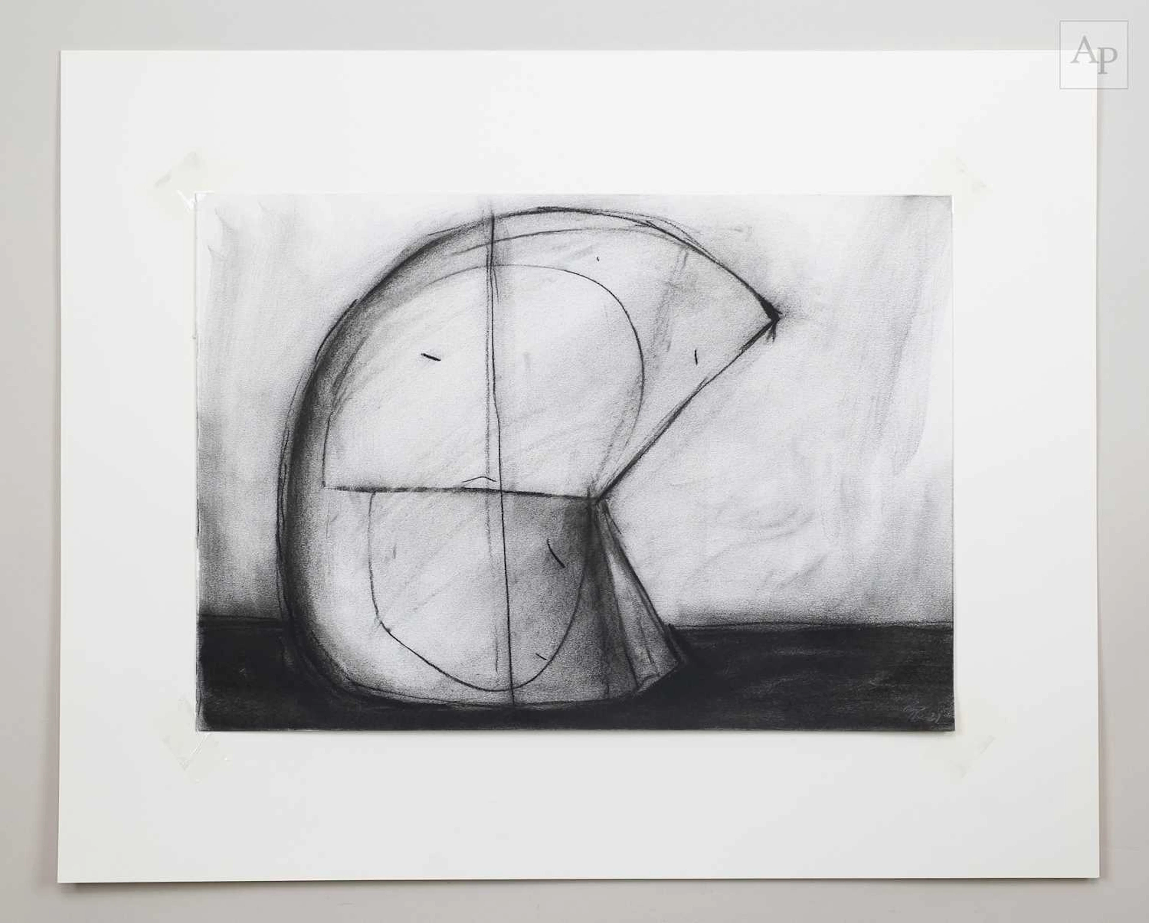 GORDON BALDWIN (1932-2025); a charcoal on paper study of a vessel