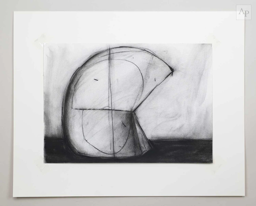 GORDON BALDWIN (1932-2025); a charcoal on paper study of a vessel