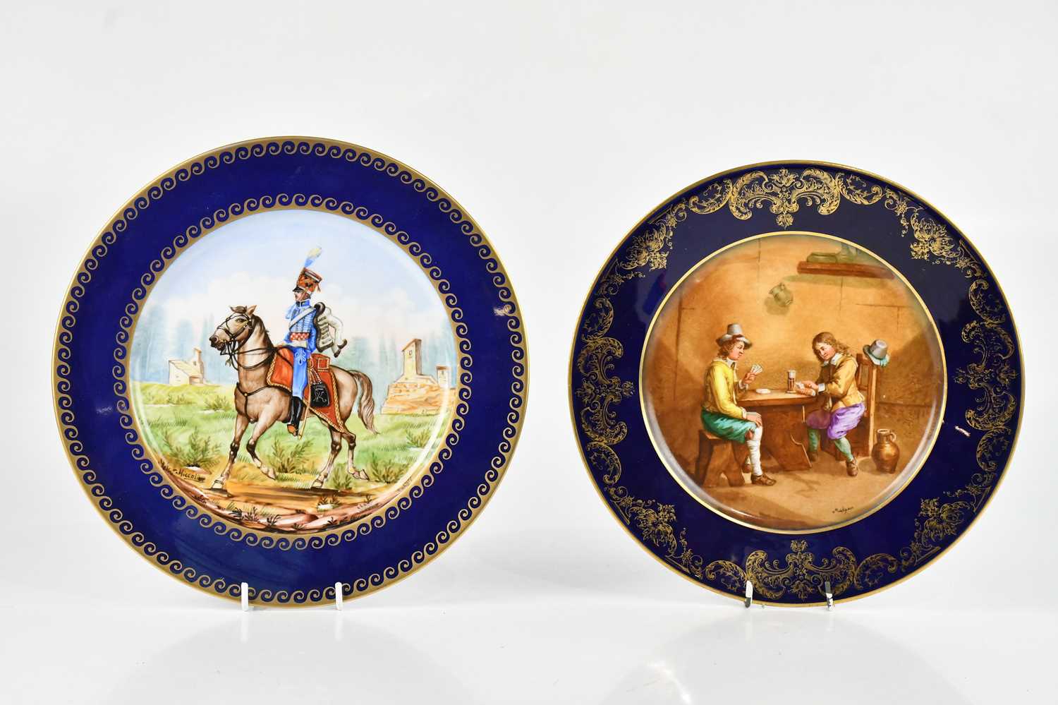 セーブル Sevres 1813-15年頃 金彩柳のボーダー ディナープレート Auction price result for sevres plates | Barnebys auction results.