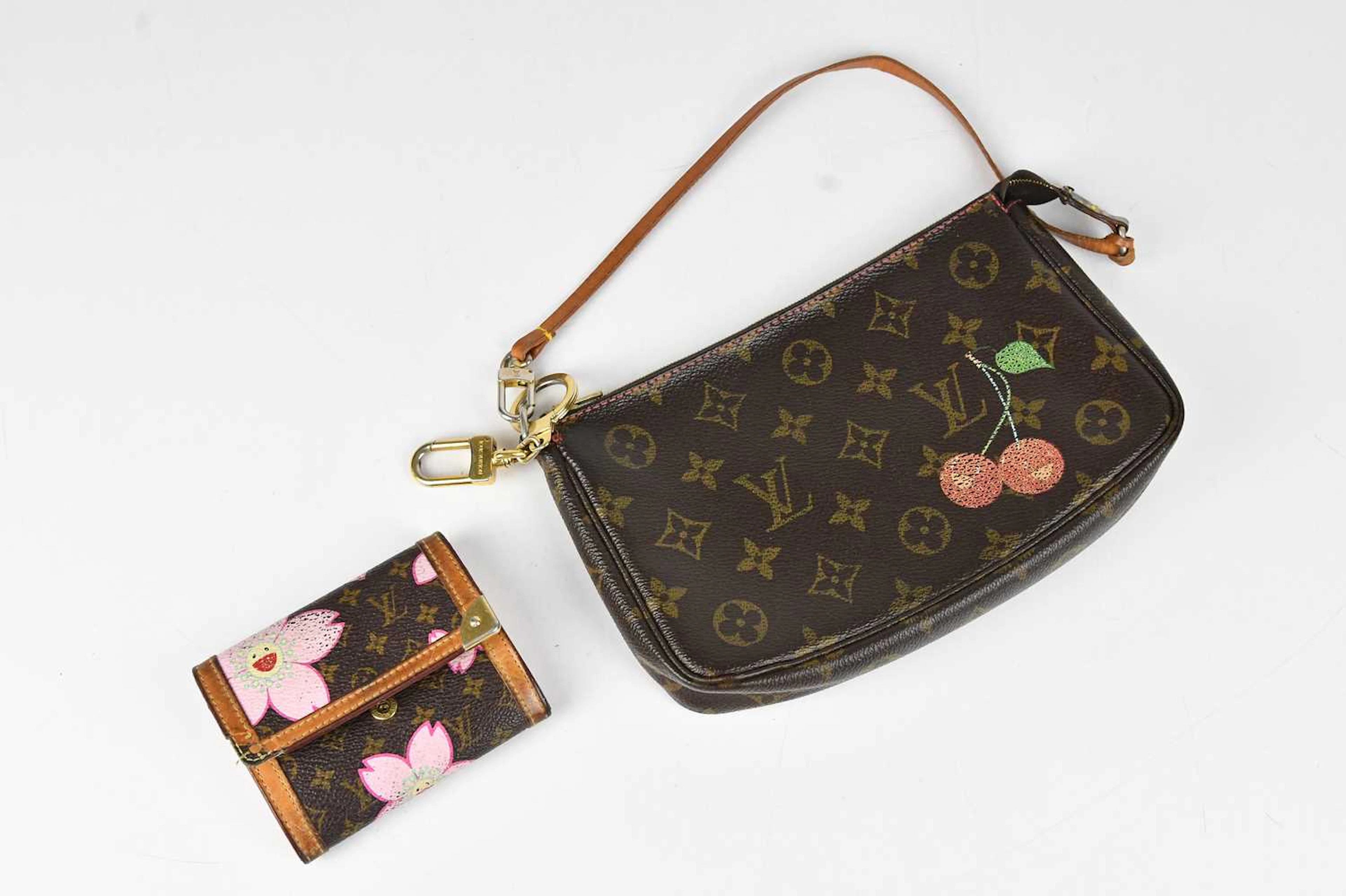 LOUIS VUITTON; a monogram Cerises Pochette Takashi Murakami 2005