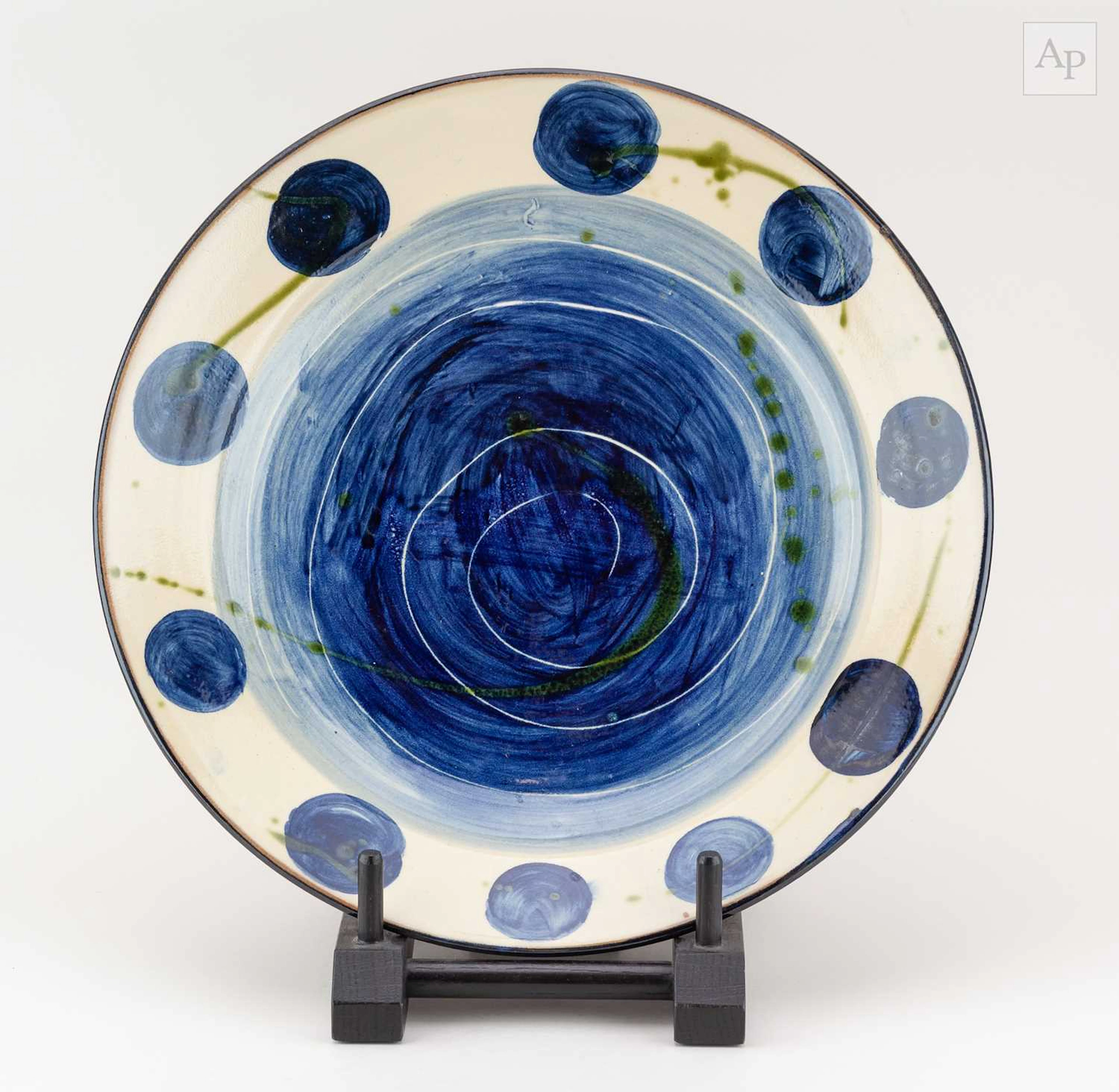 NIGEL LAMBERT (born 1962); a large slip decorated earthenware charger
