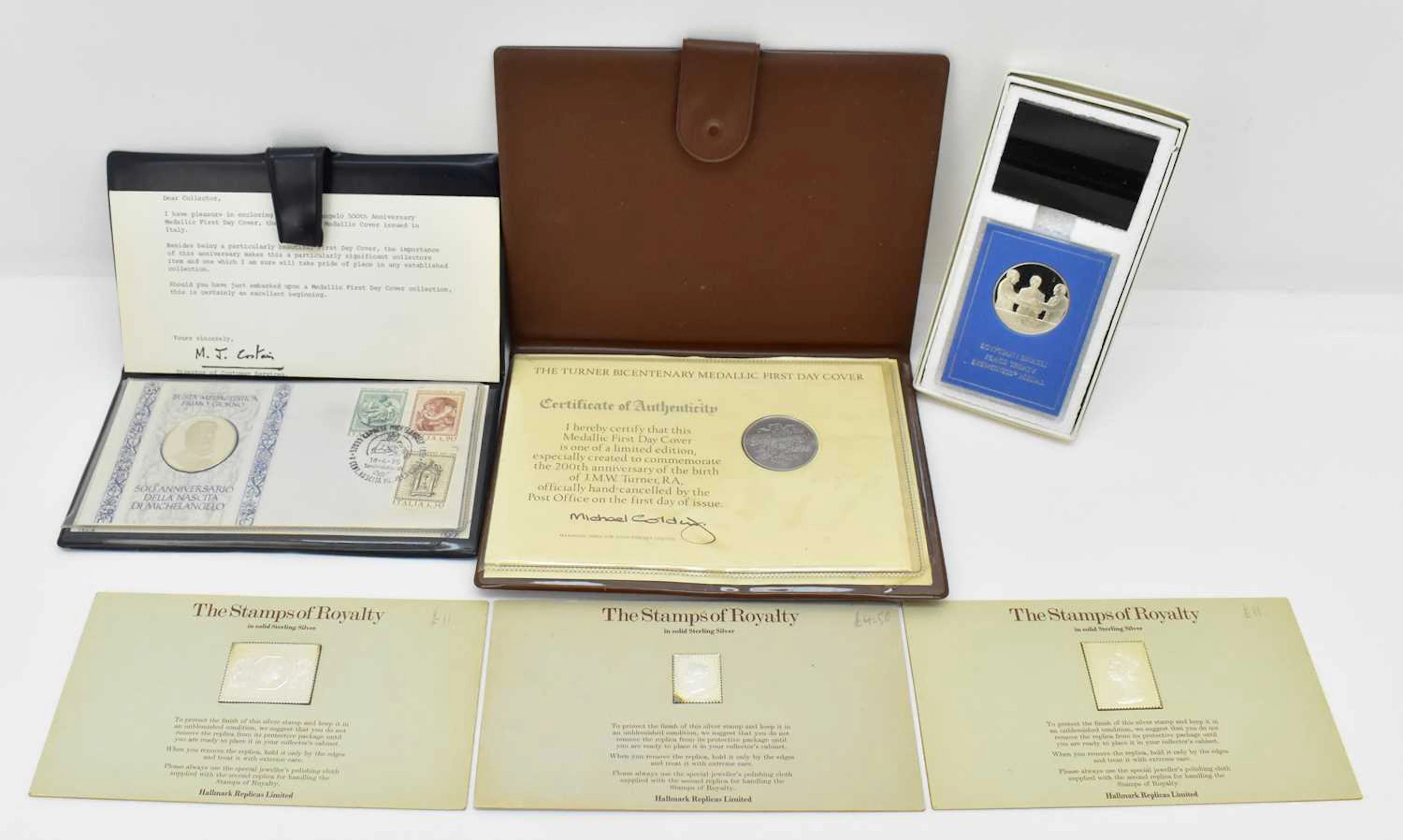 Six commemorative silver postal and other related coins