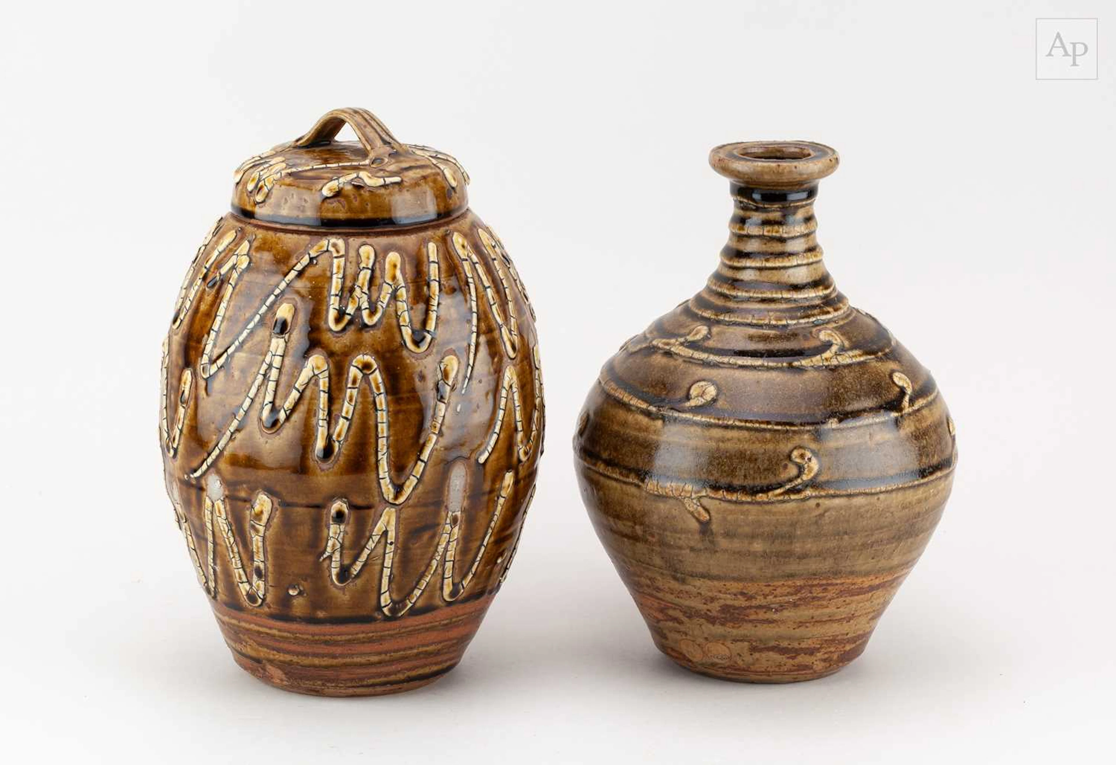 TAKESHI YASUDA (born 1943); a stoneware jar and cover...