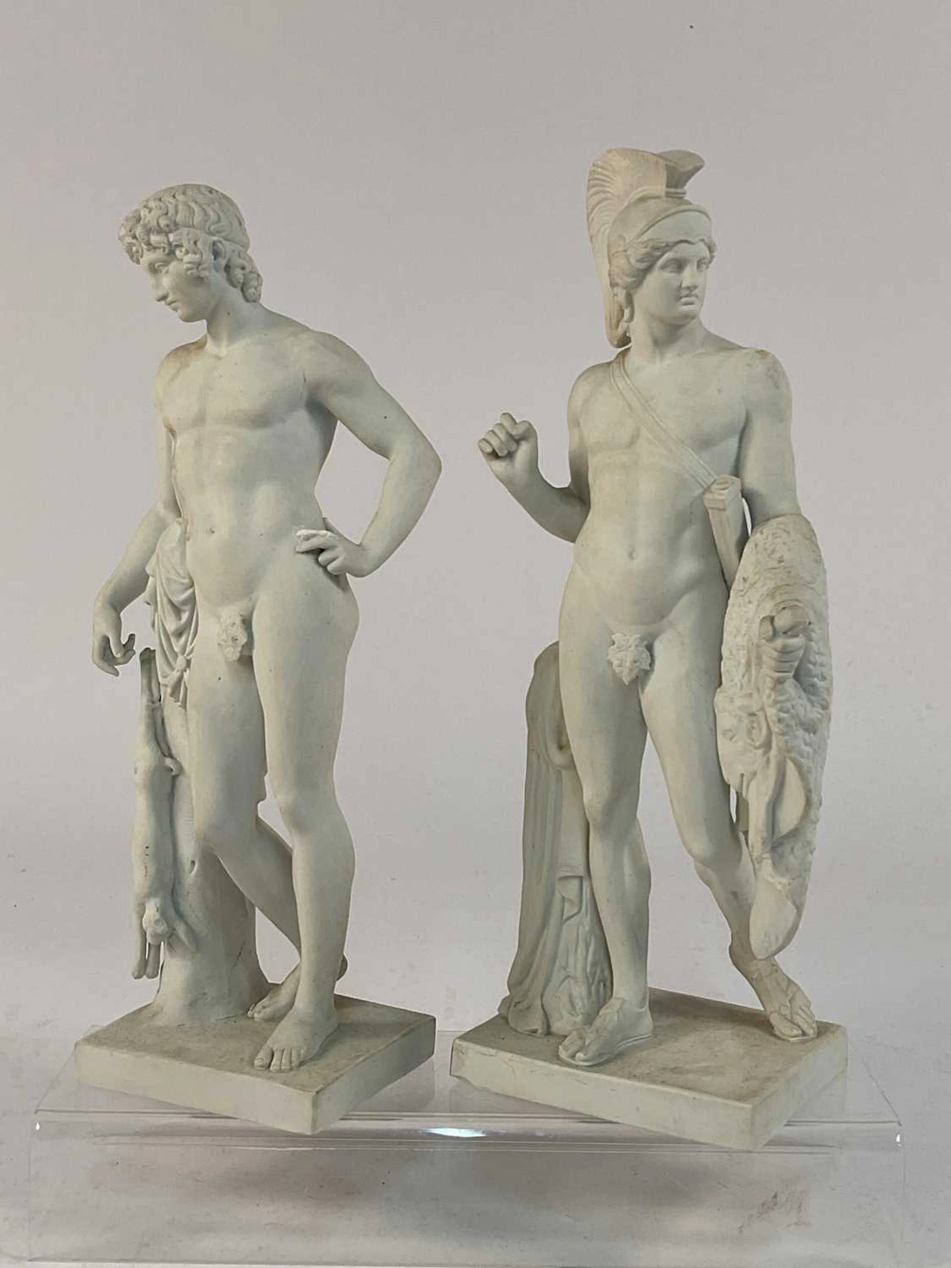 ROYAL COPENHAGEN; a Parian figure of 'Jason and the Golden Fleece'