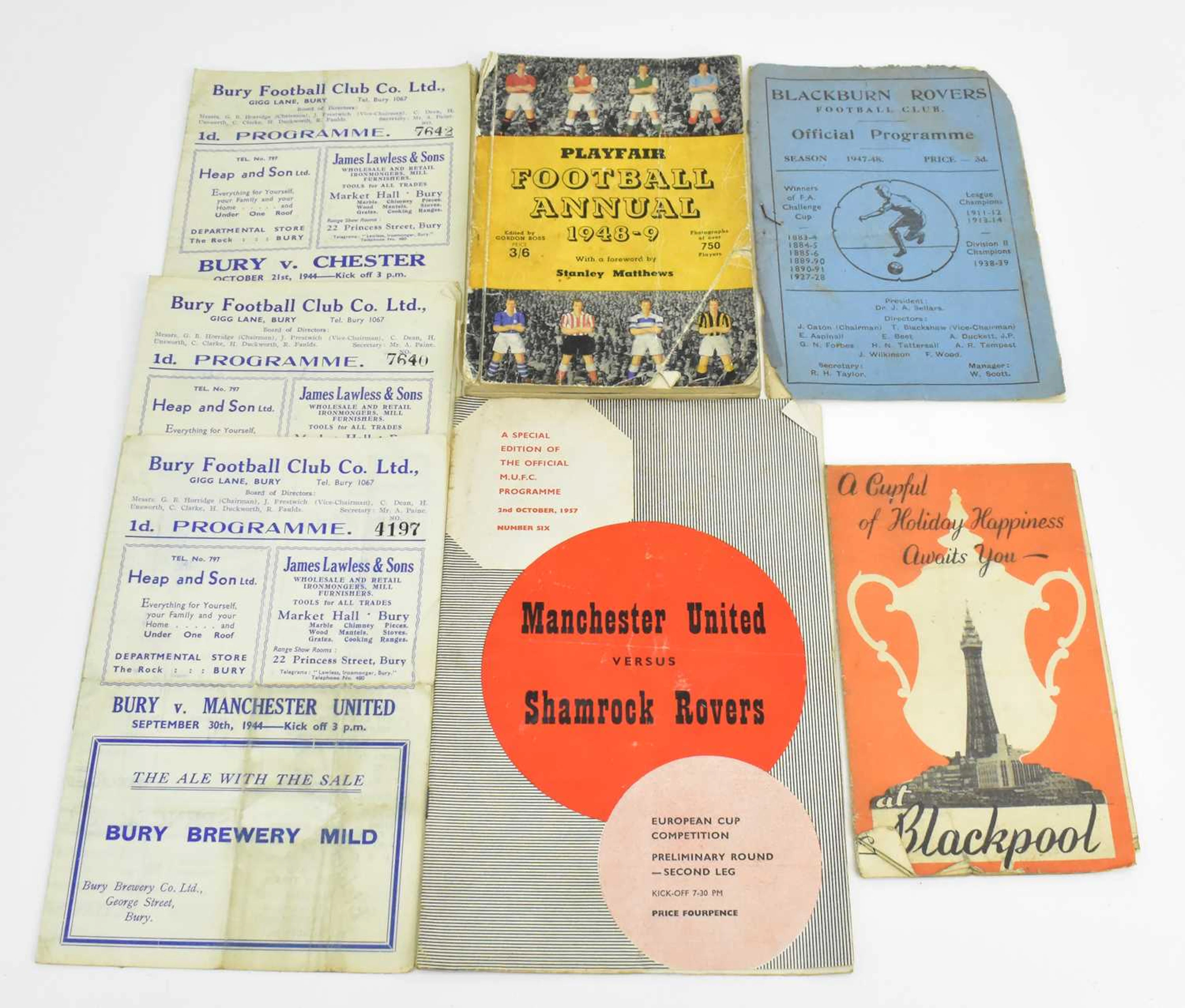 A small collection of vintage football programmes