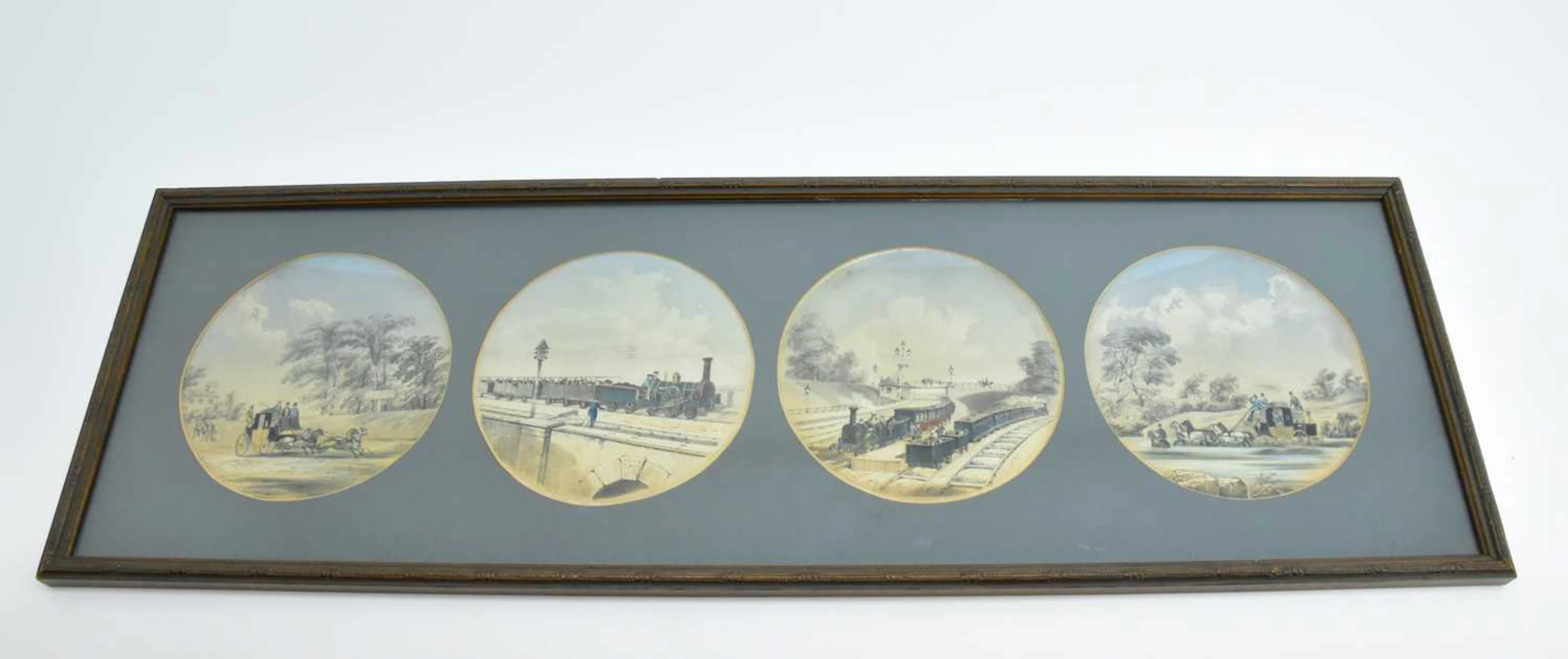 19TH CENTURY RAILWAY INTEREST; a single framed montage...