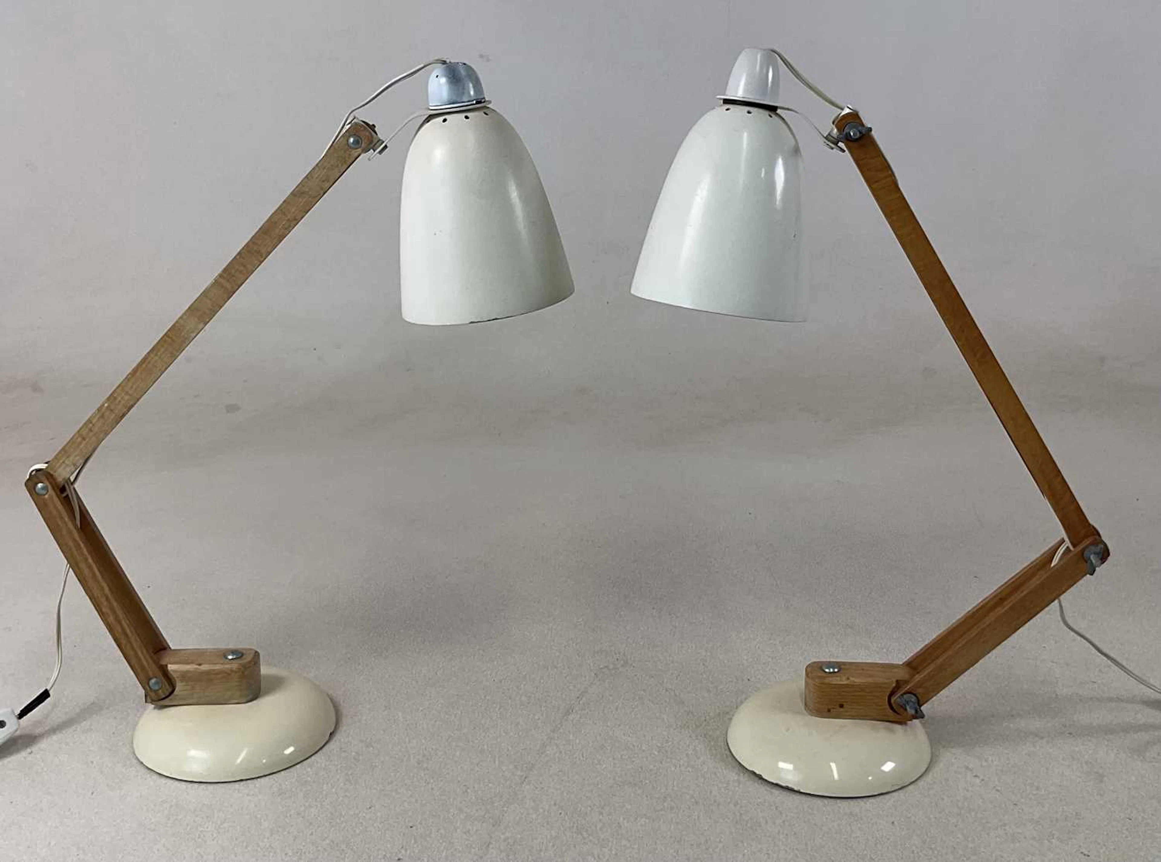 TERENCE CONRAN FOR HABITAT: a pair of Maclamps with wooden arms