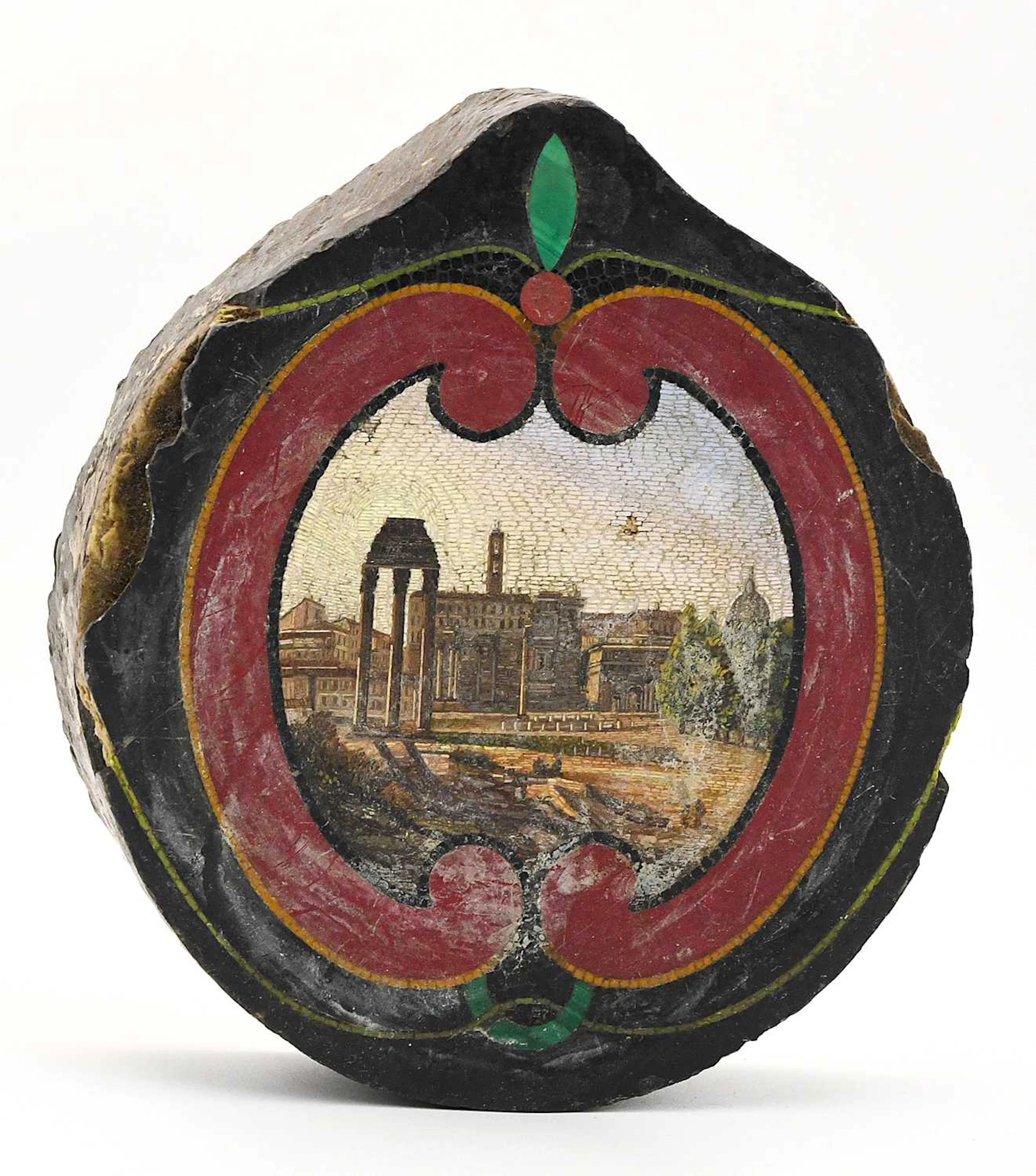 A 19th century Italian Grand Tour micromosaic panel/paperweight