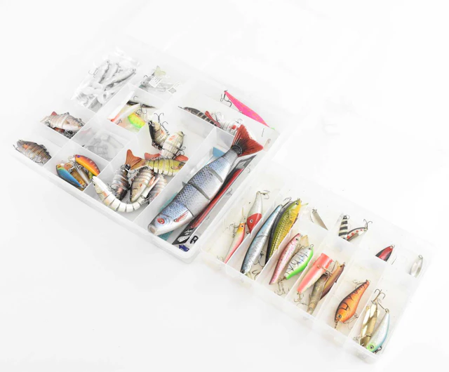 A collection of modern fishing lures