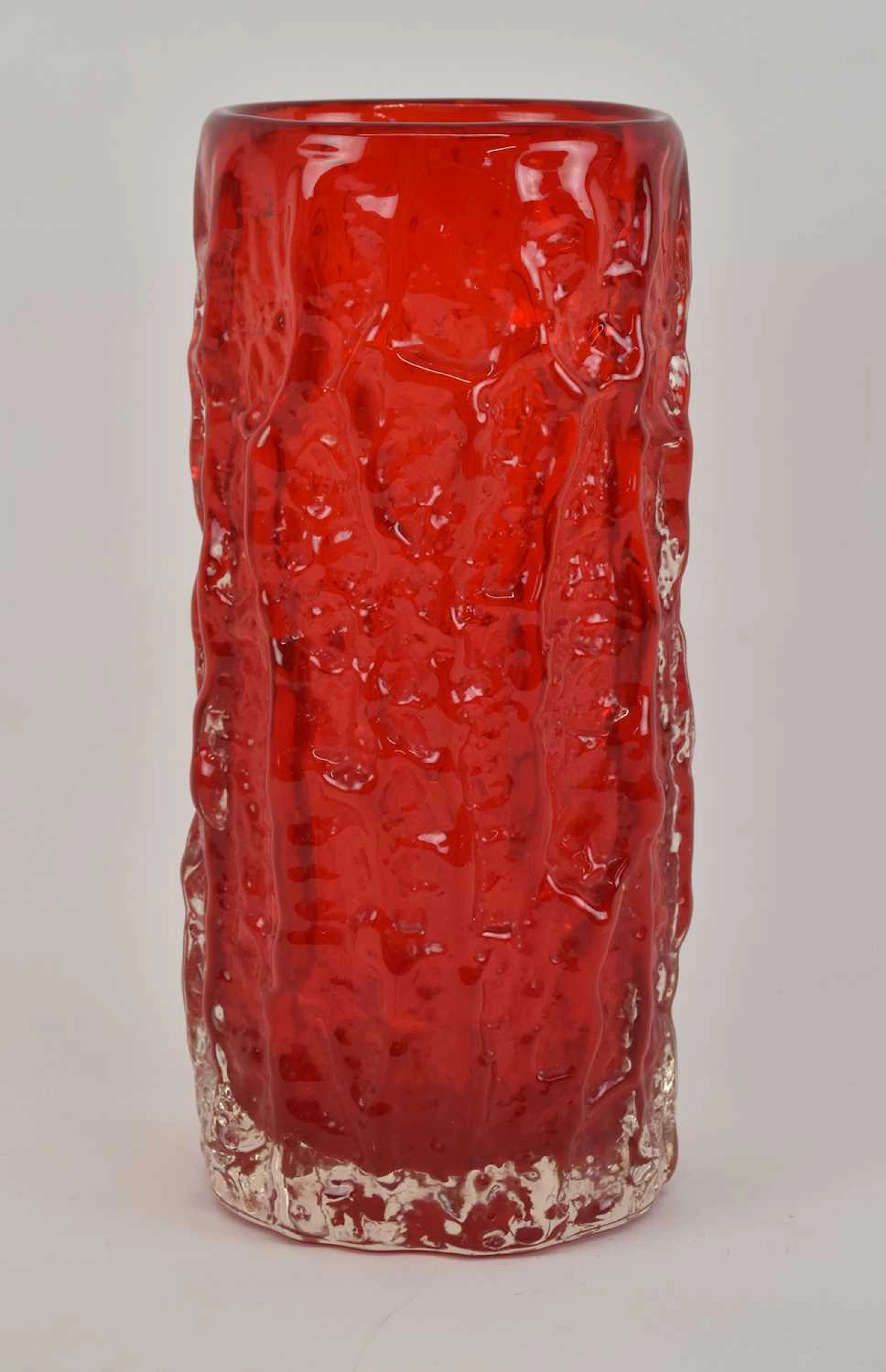 GEOFFREY BAXTER FOR WHITEFRIARS; an art glass Bark/Log vase